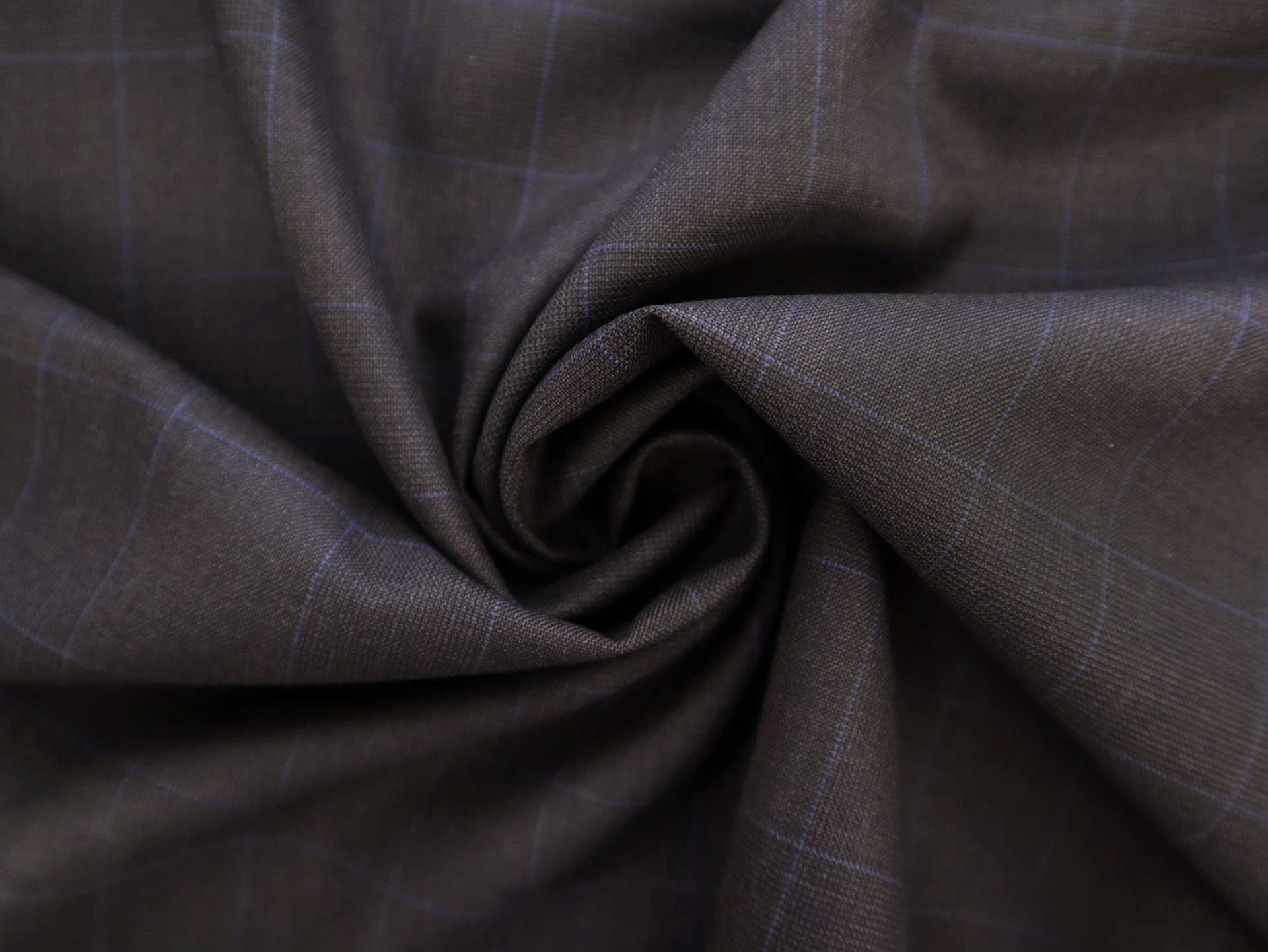 Italian Vitale Barberis Super 150s Wool Plaid Suiting in Espresso 