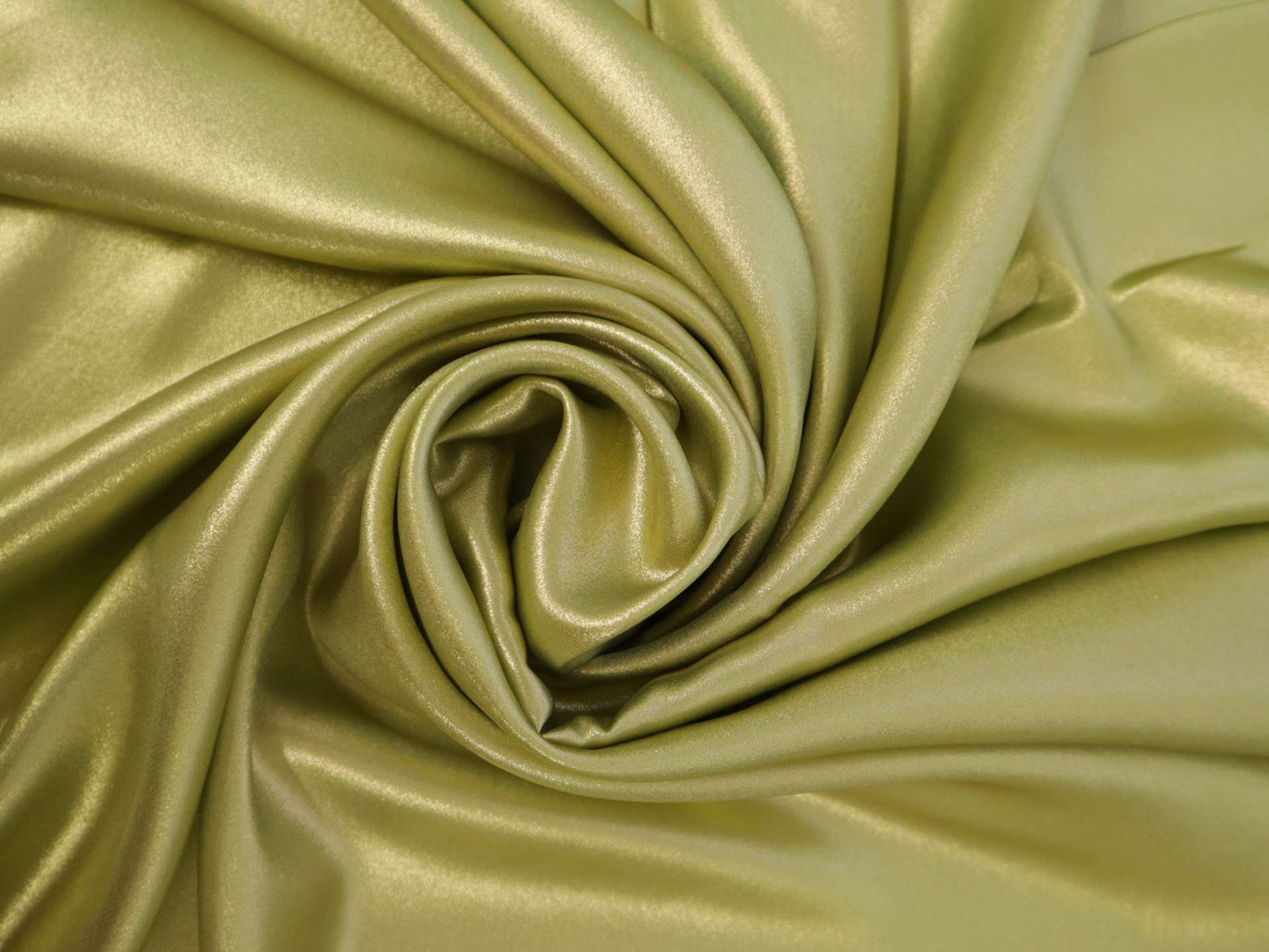 Metallic Coated Silk Charmeuse in Chartreuse