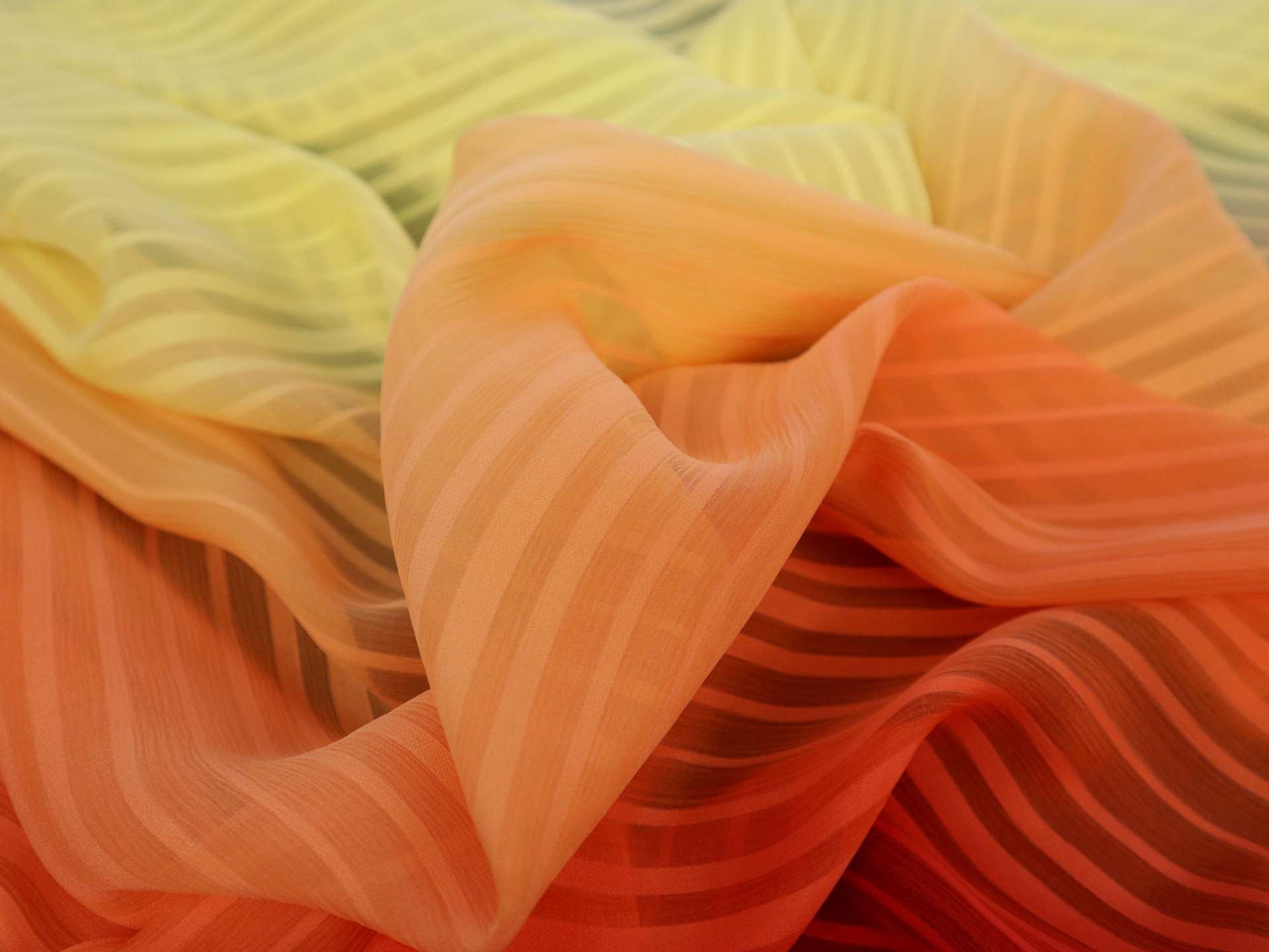 Ombré Silk Chiffon with Satin Stripe