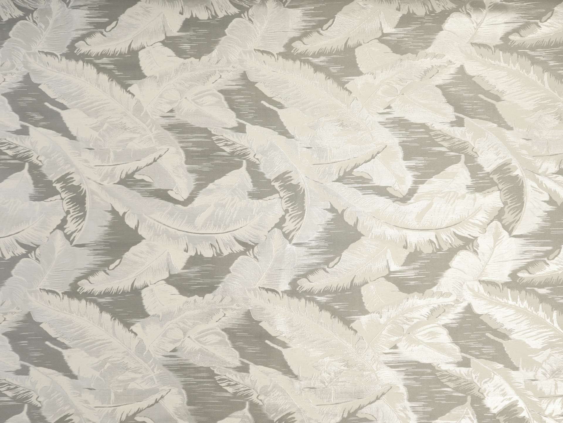 Metallic Jacquard with Feather Motif in Silver