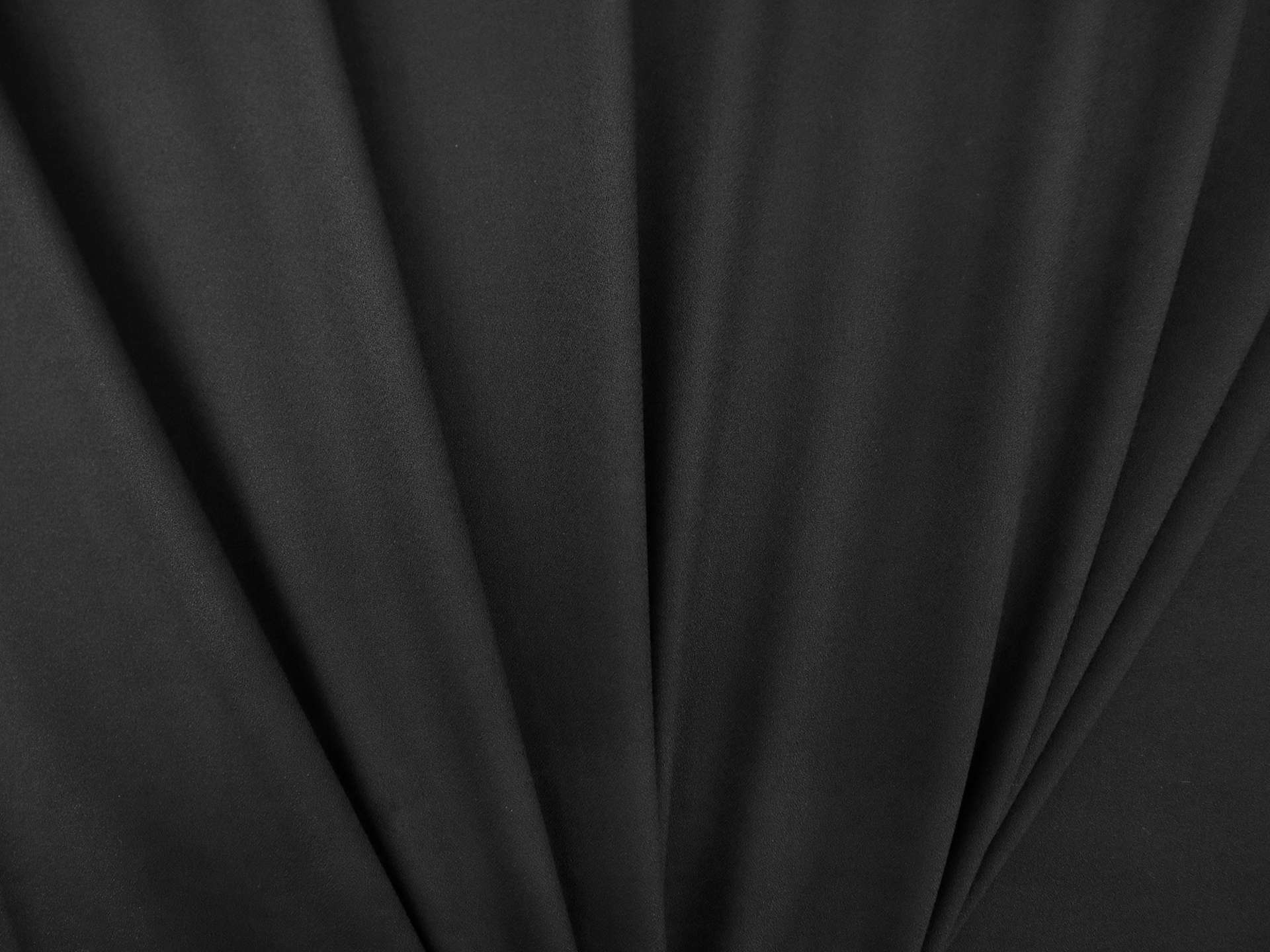 Sustainable Polyester Blend Stretch Crepe in Black
