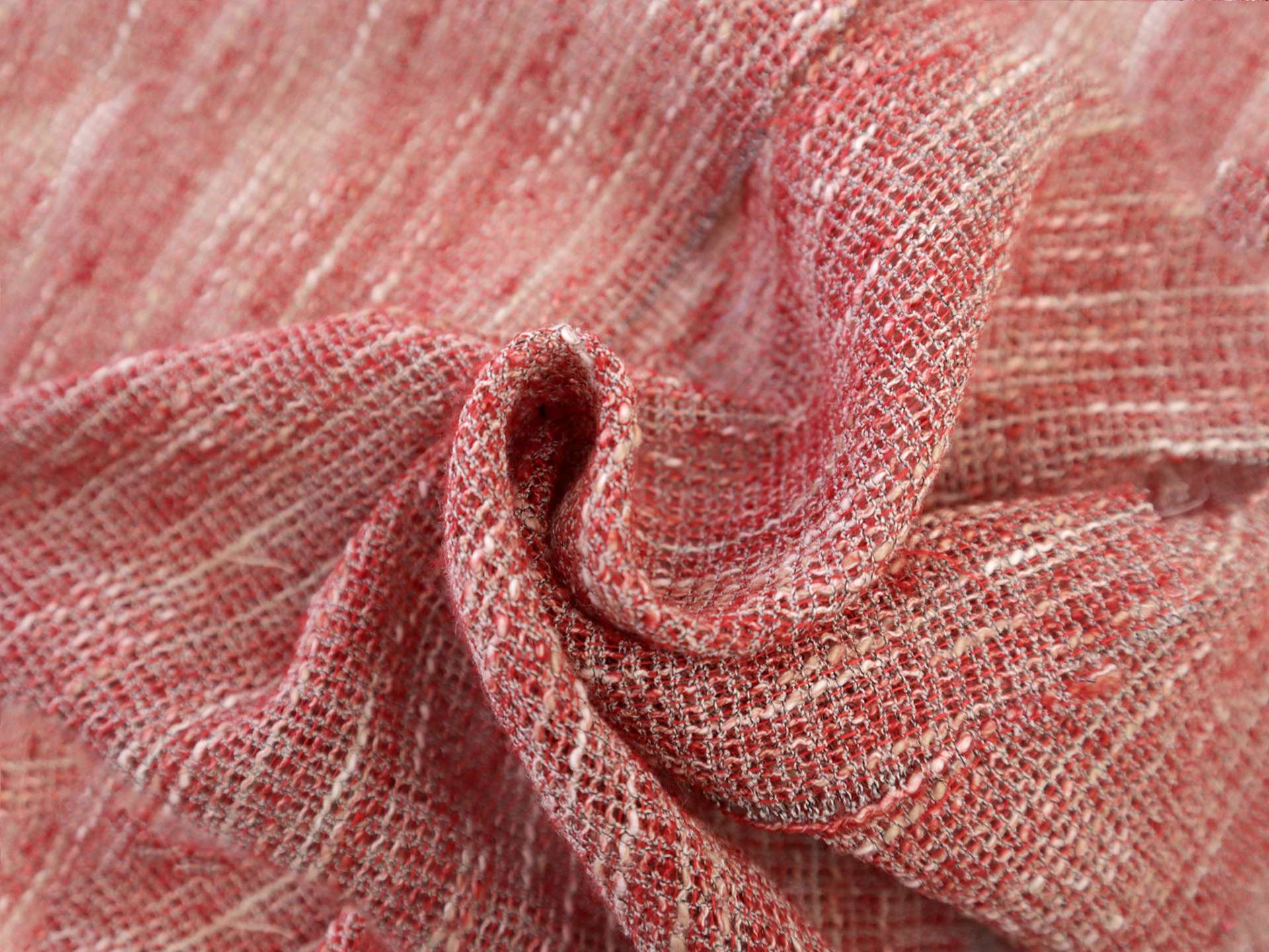 Designer Linen & Cotton Mesh in Red