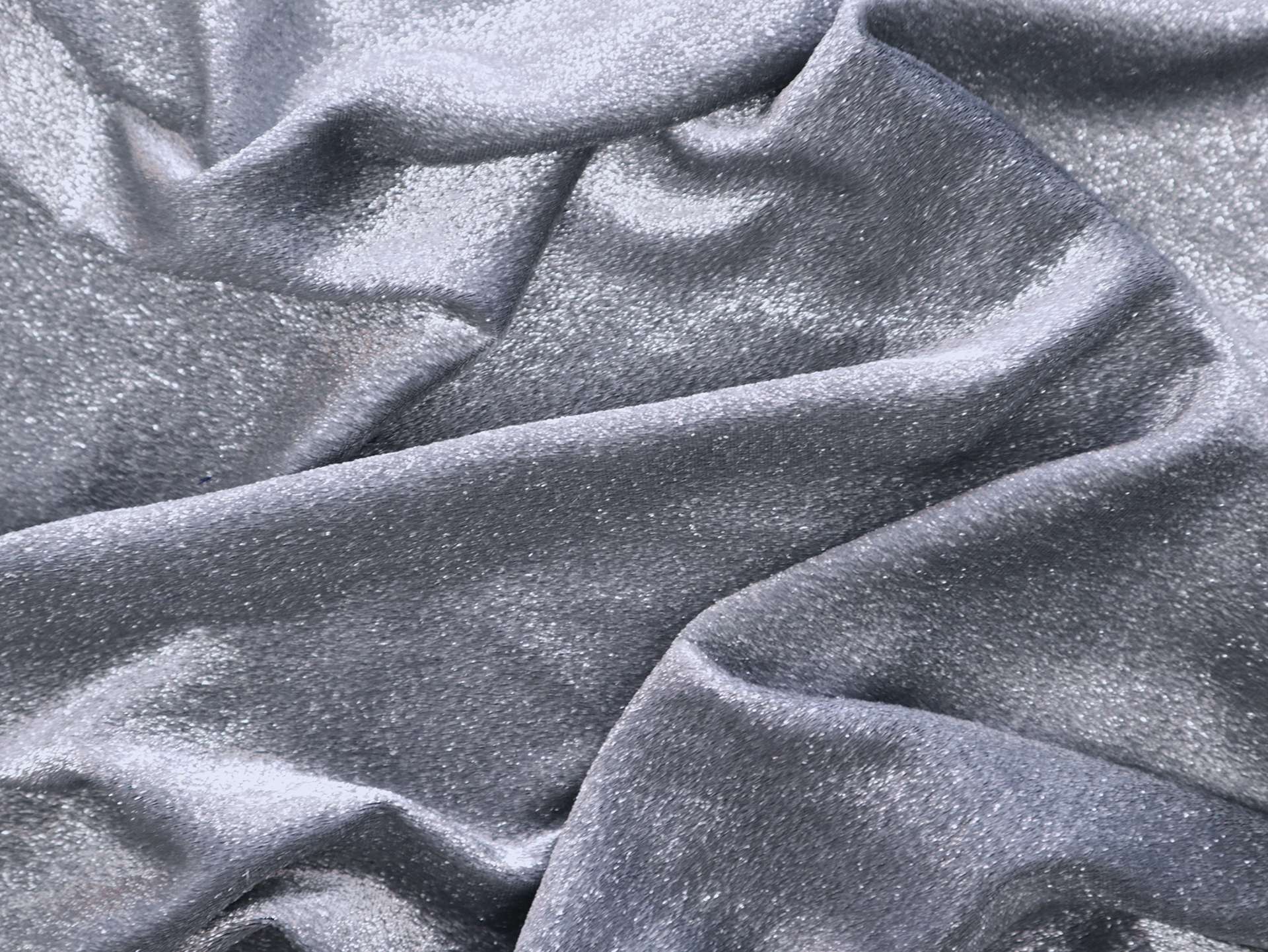 Silk and Lurex Panné Velvet in Silver