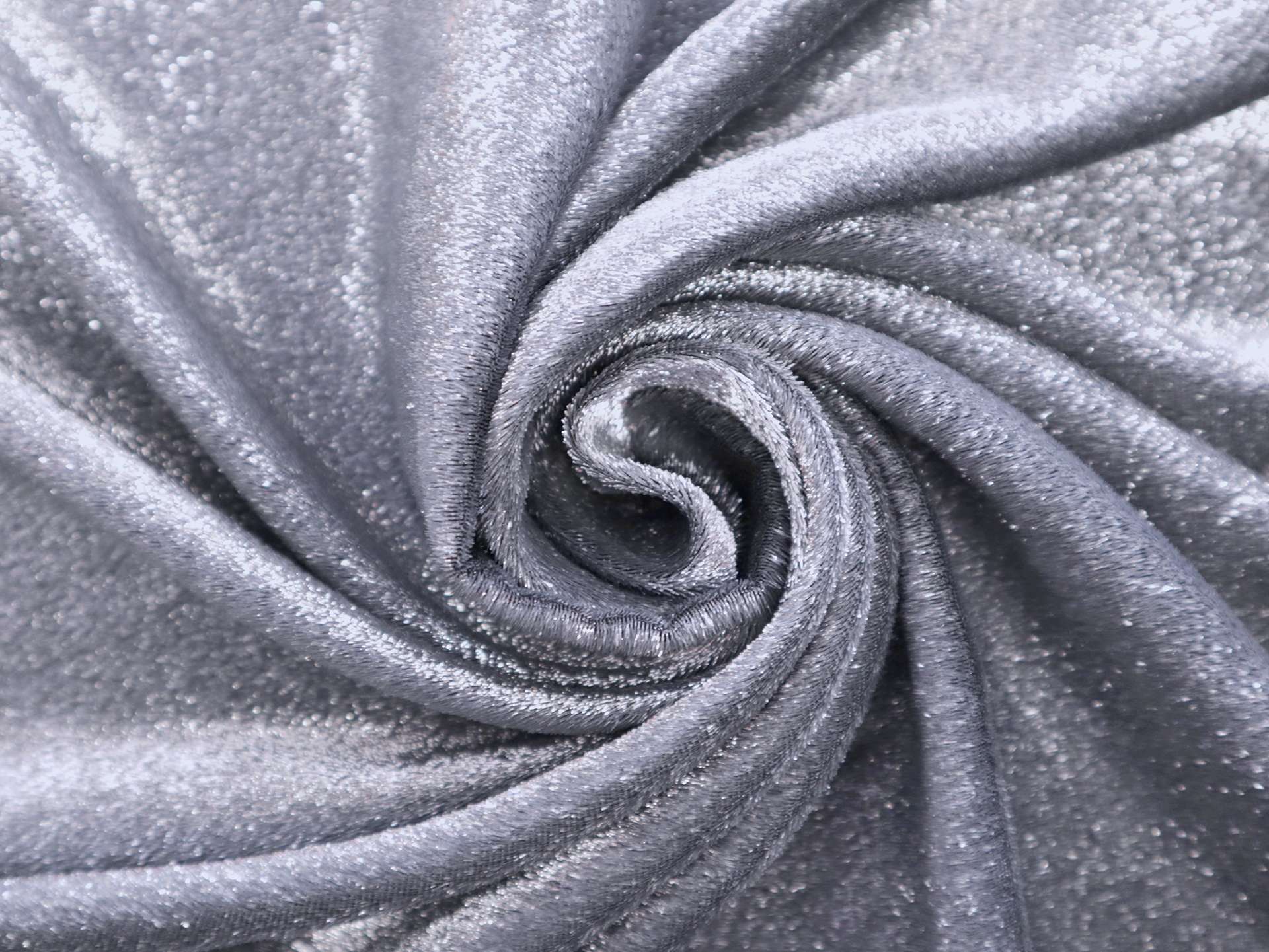 Silk and Lurex Panné Velvet in Silver
