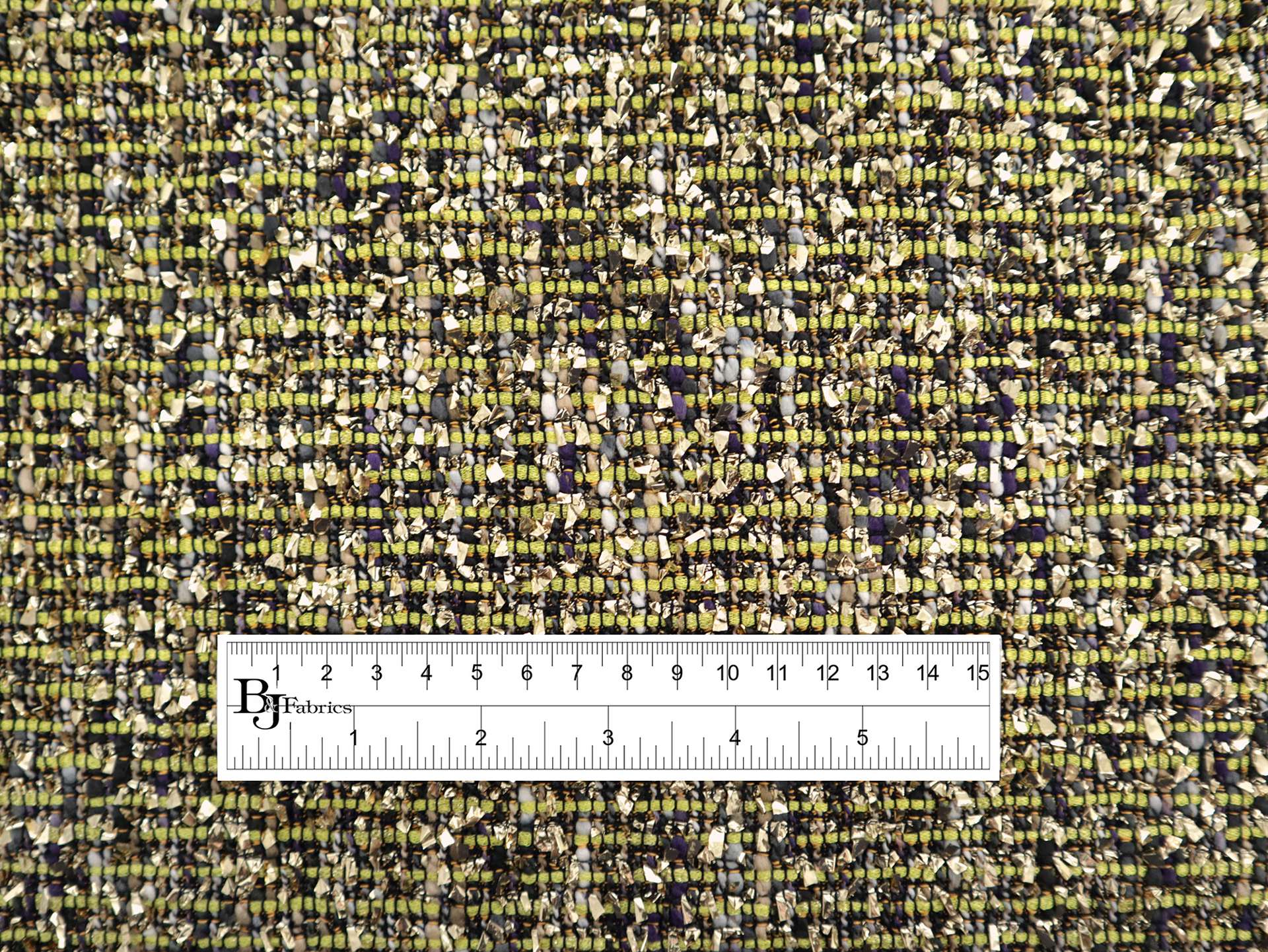 Metallic Tweed in Lime & Gold Multi