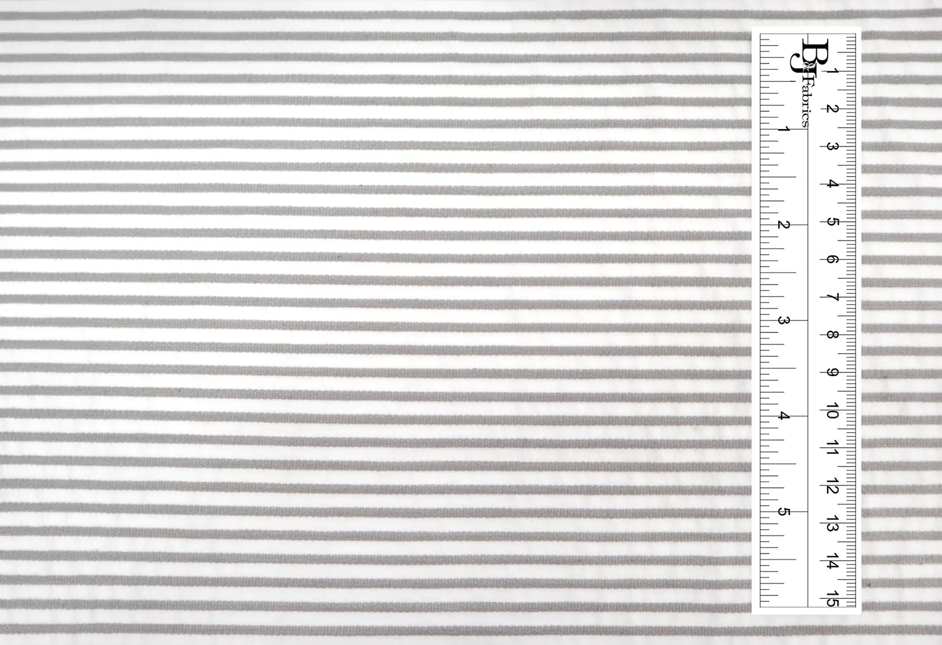 Stretch Cotton Seersucker  Stripe in Warm Grey 