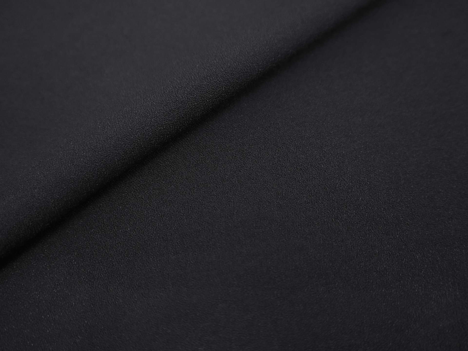 Sustainable Polyester Blend Stretch Crepe in Black
