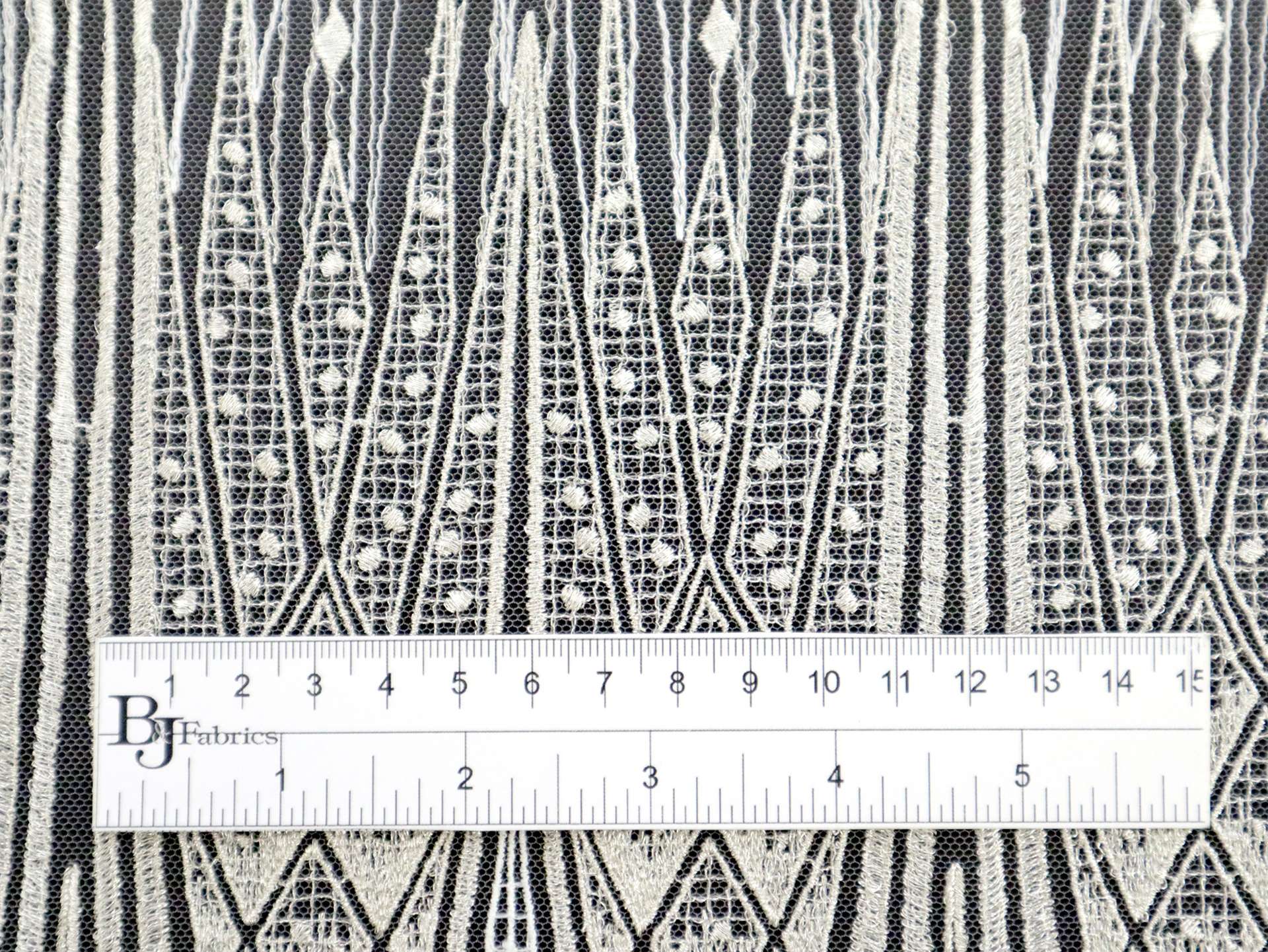 Novelty Heavy Embroidered Tulle with Metallic Accents