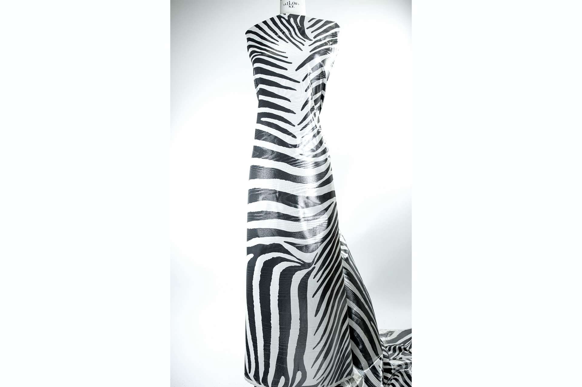 Novelty Faille Lamé with Large Zebra Print