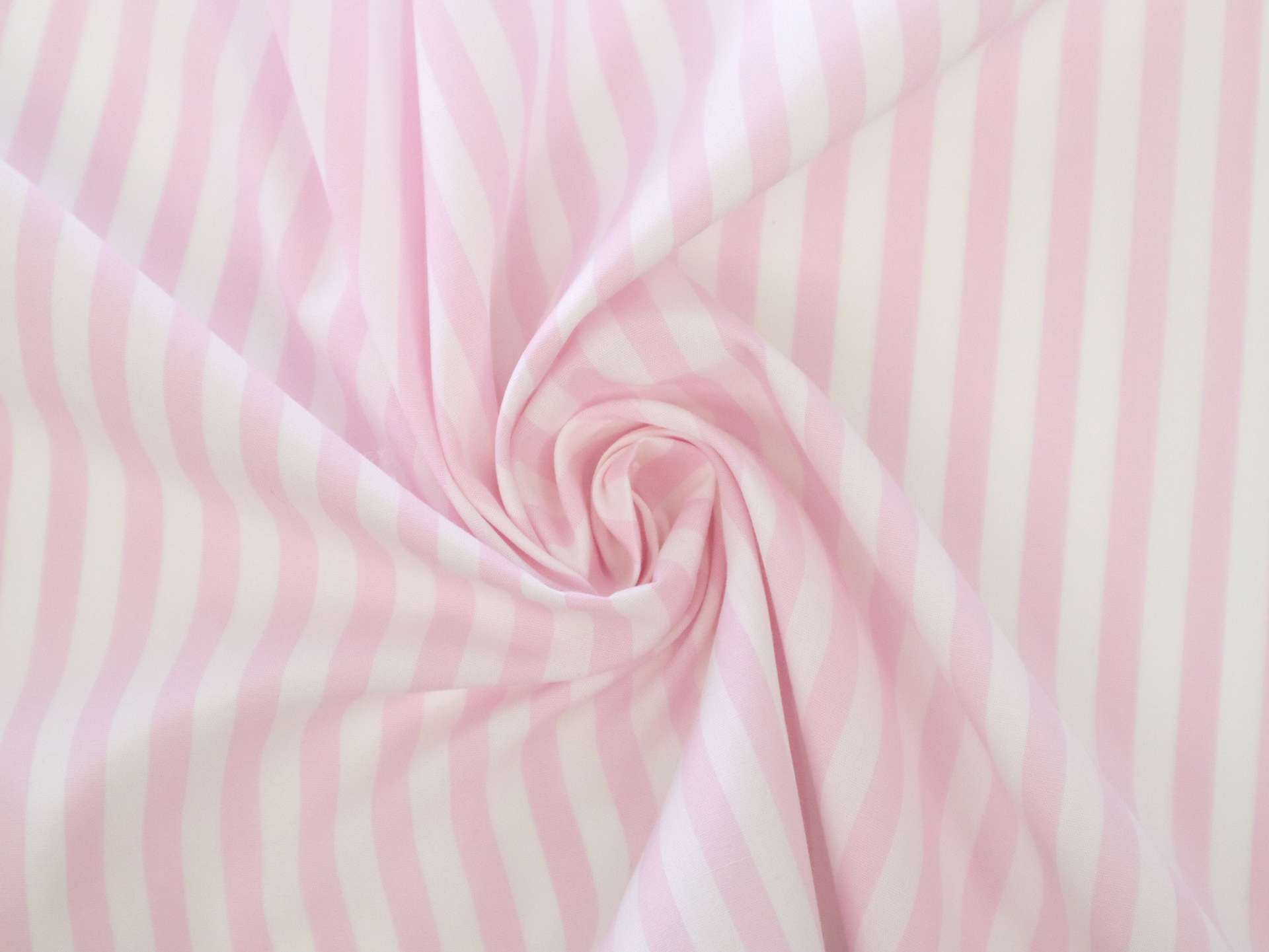Cotton Woven Regency Stripe in Pale Pink