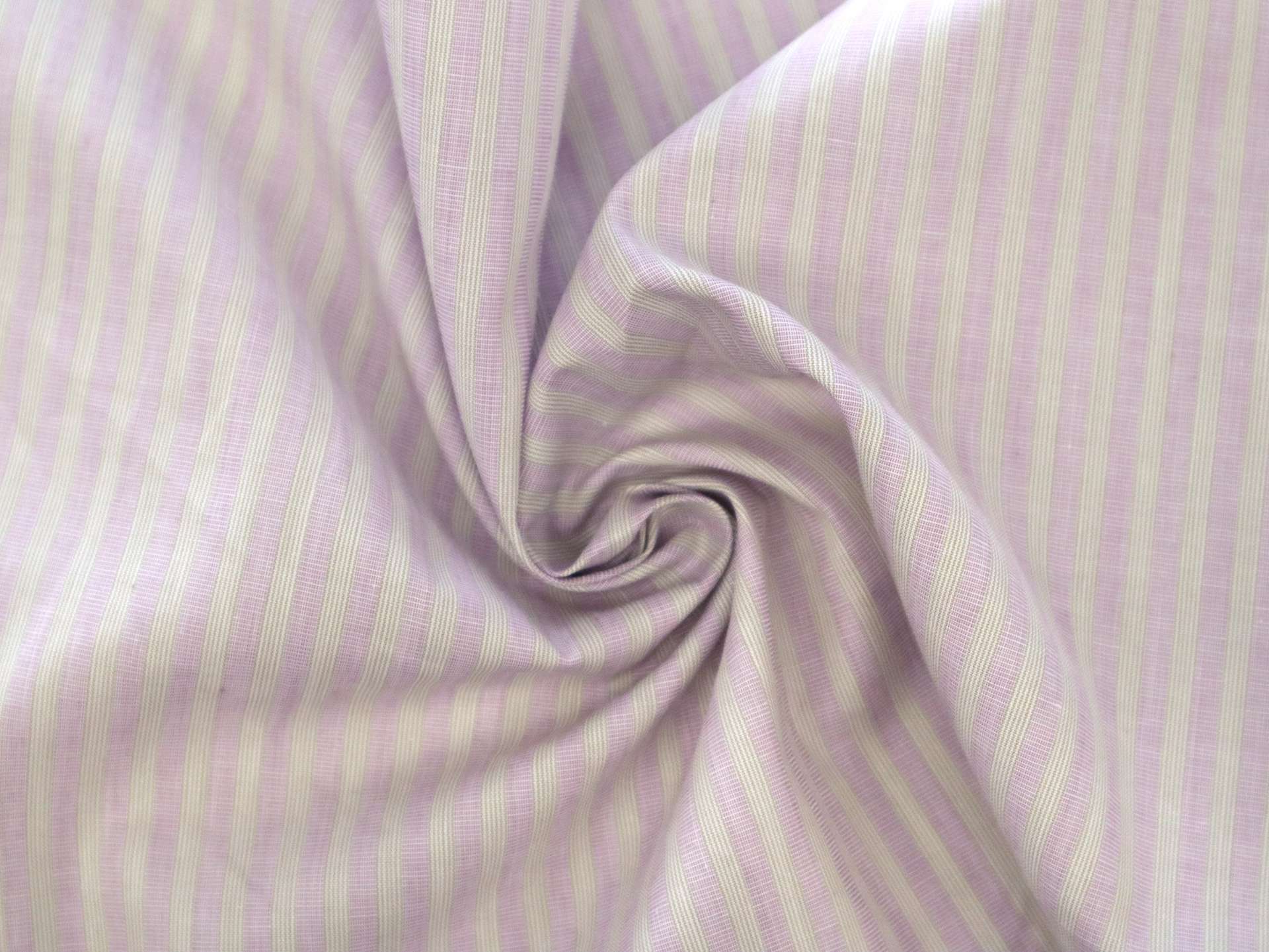 Cotton Woven Stripe in Purple & Taupe