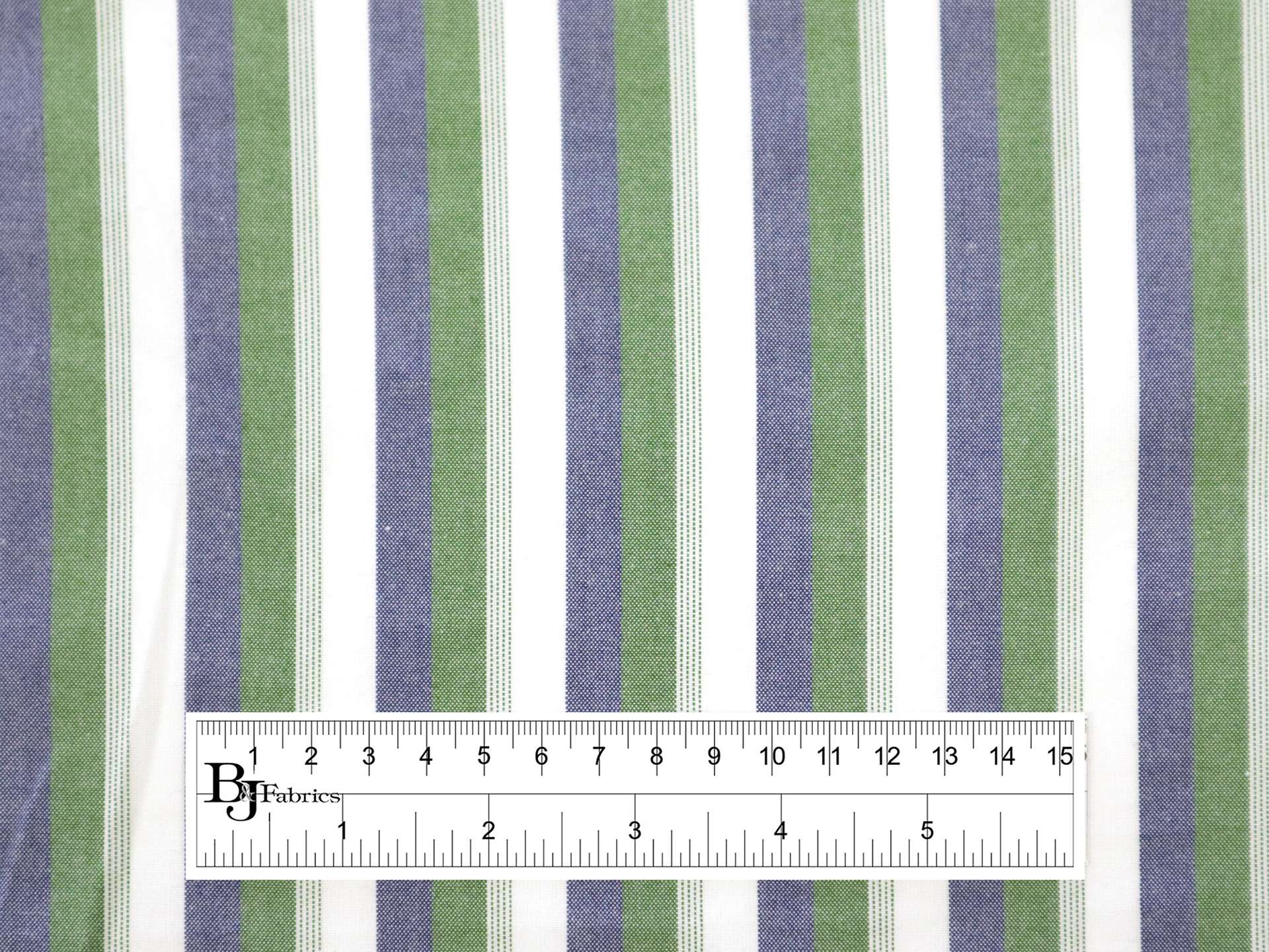 Cotton Woven Shadow Stripe in Blue & Green