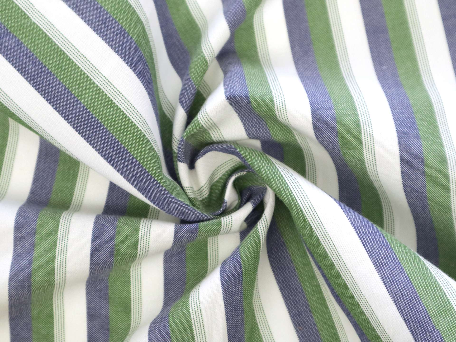 Cotton Woven Shadow Stripe in Blue & Green