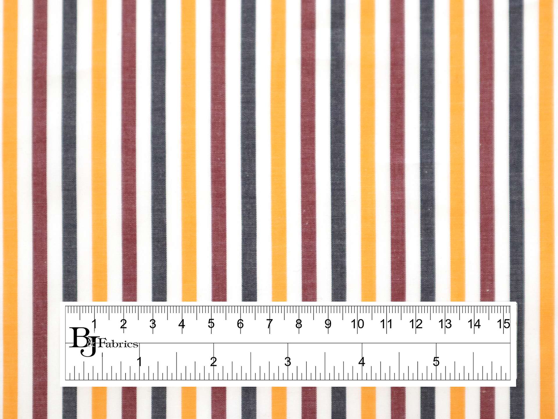 Cotton Woven Stripe in Yellow, Navy & Maroon