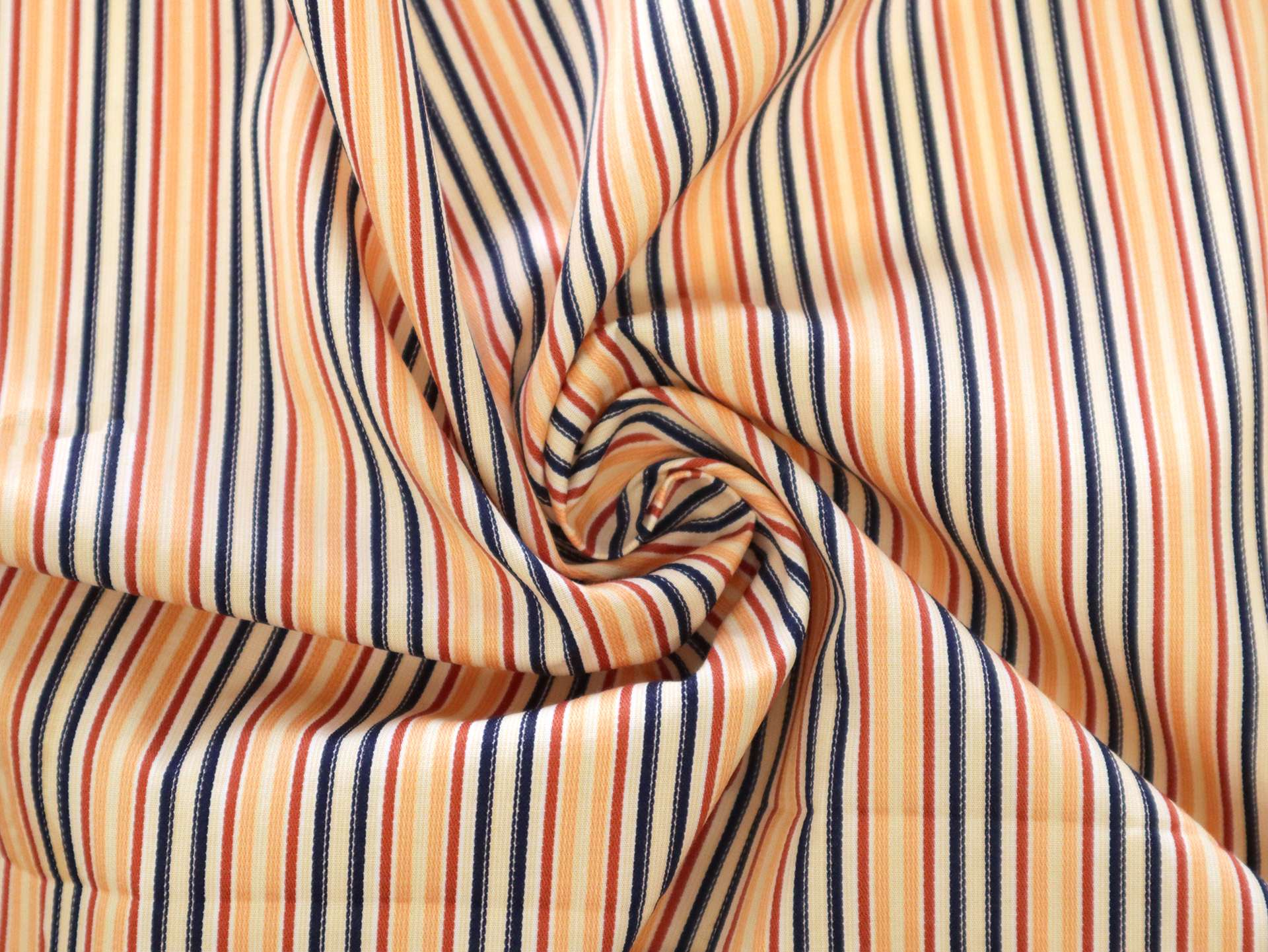 Cotton Stripe in Rust & Navy