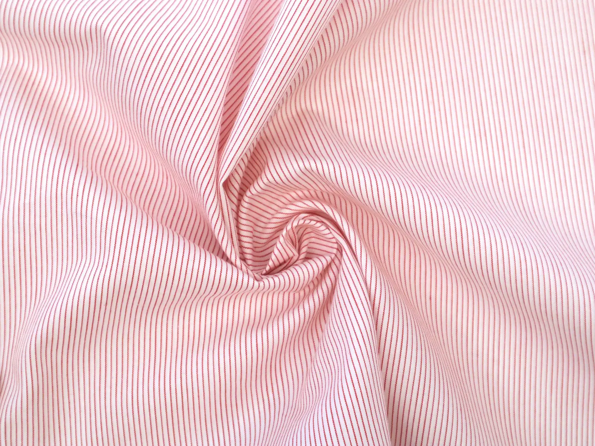 Cotton Shirting Pinstripe in Red