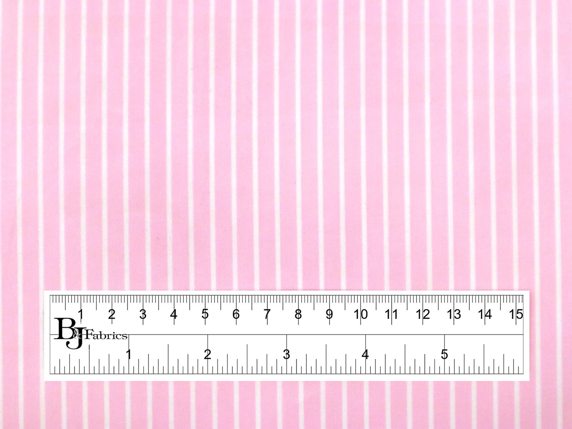 Cotton Printed Pencil Stripe in Pink