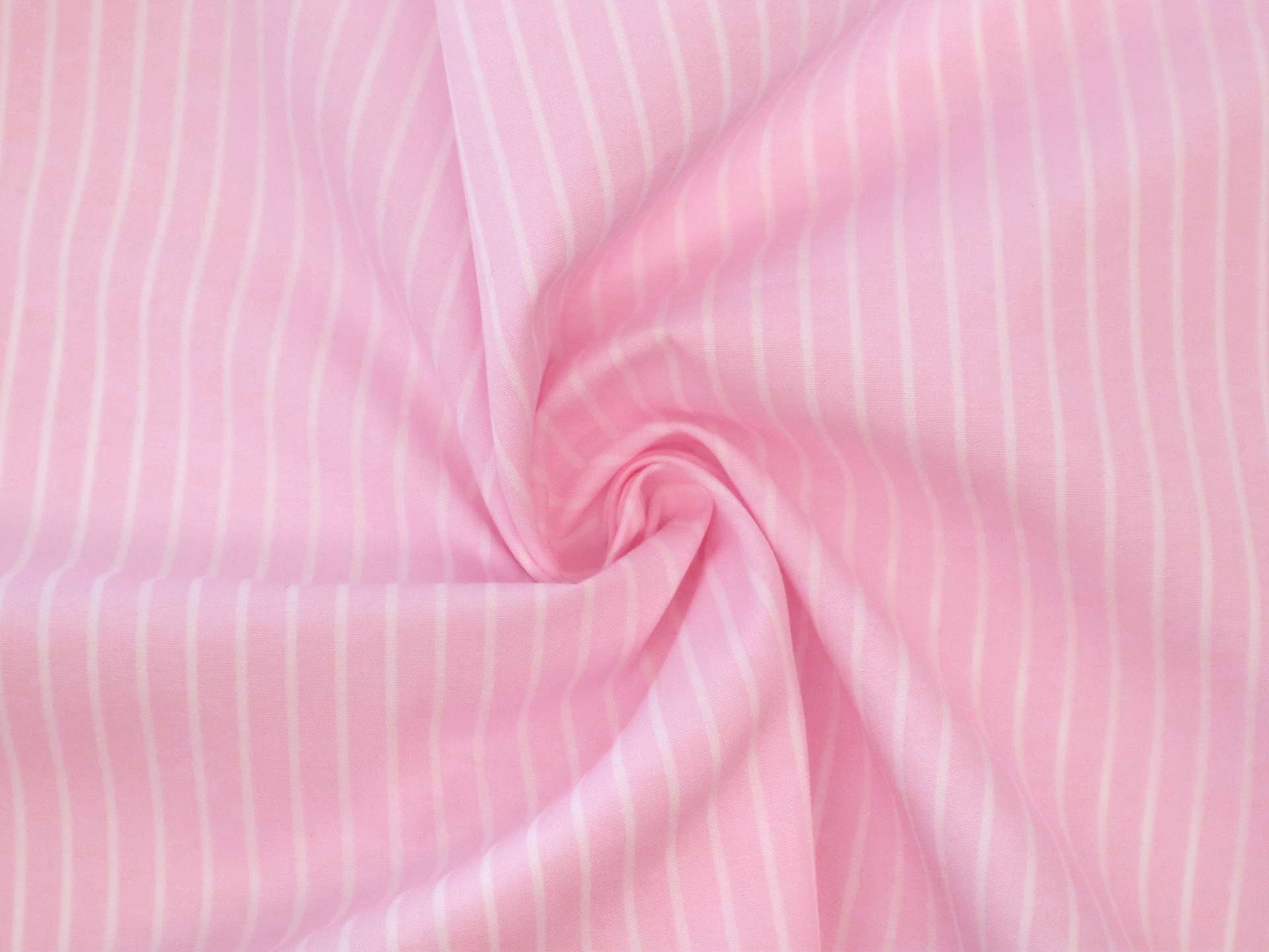 Cotton Printed Pencil Stripe in Pink