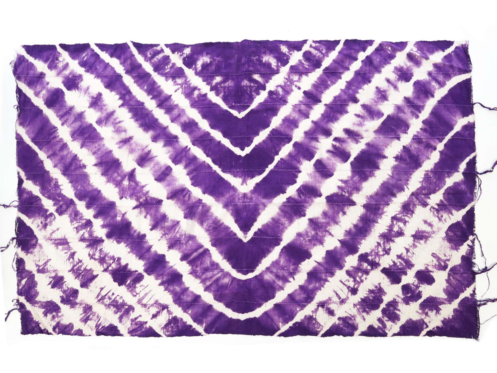 Cotton Mud Cloth Panel in Purple V Shape Tie Dye