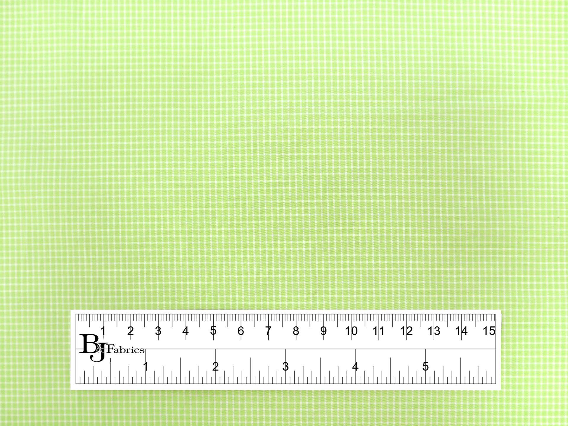 Cotton Petite Check Shirting in Neon Green