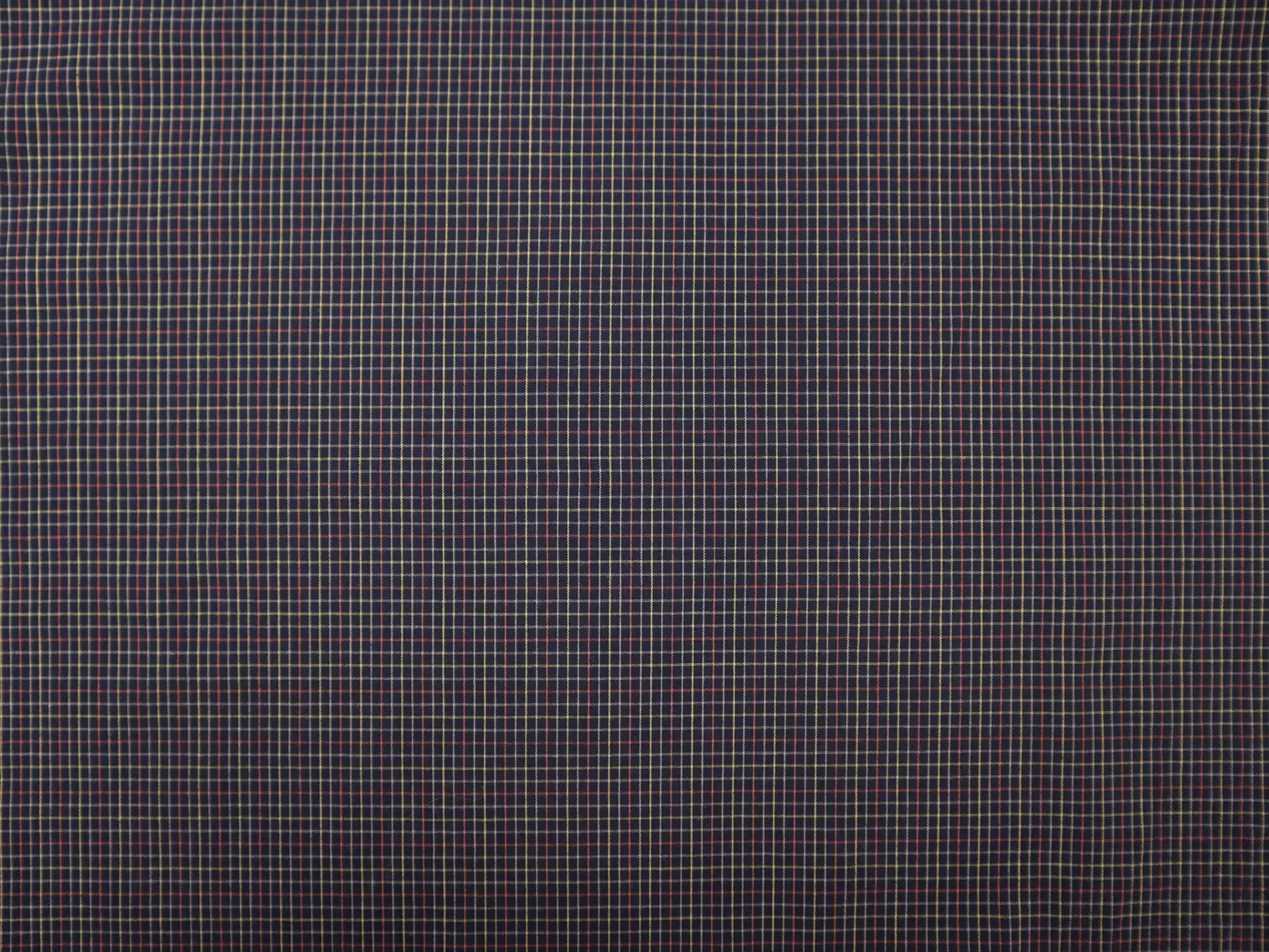 Cotton Petite Check Shirting in Navy Red Yellow