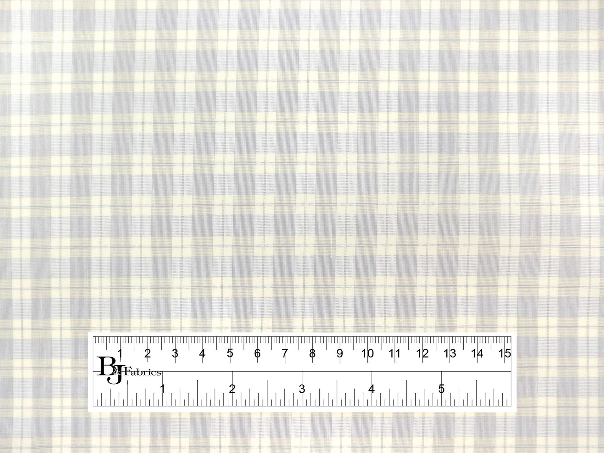 Cotton Plaid Shirting in Butter & Grey