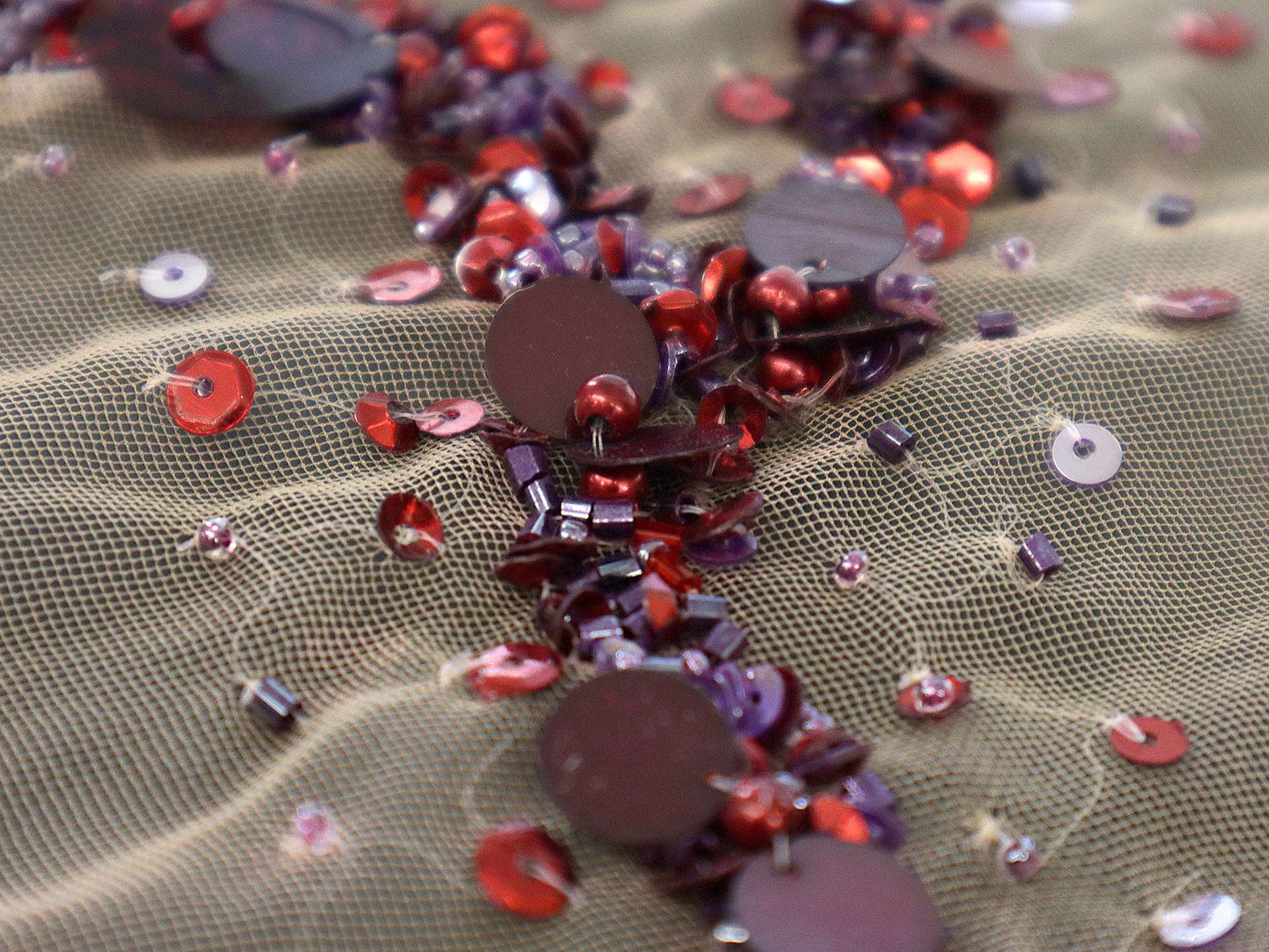Beaded Novelty in Aubergine