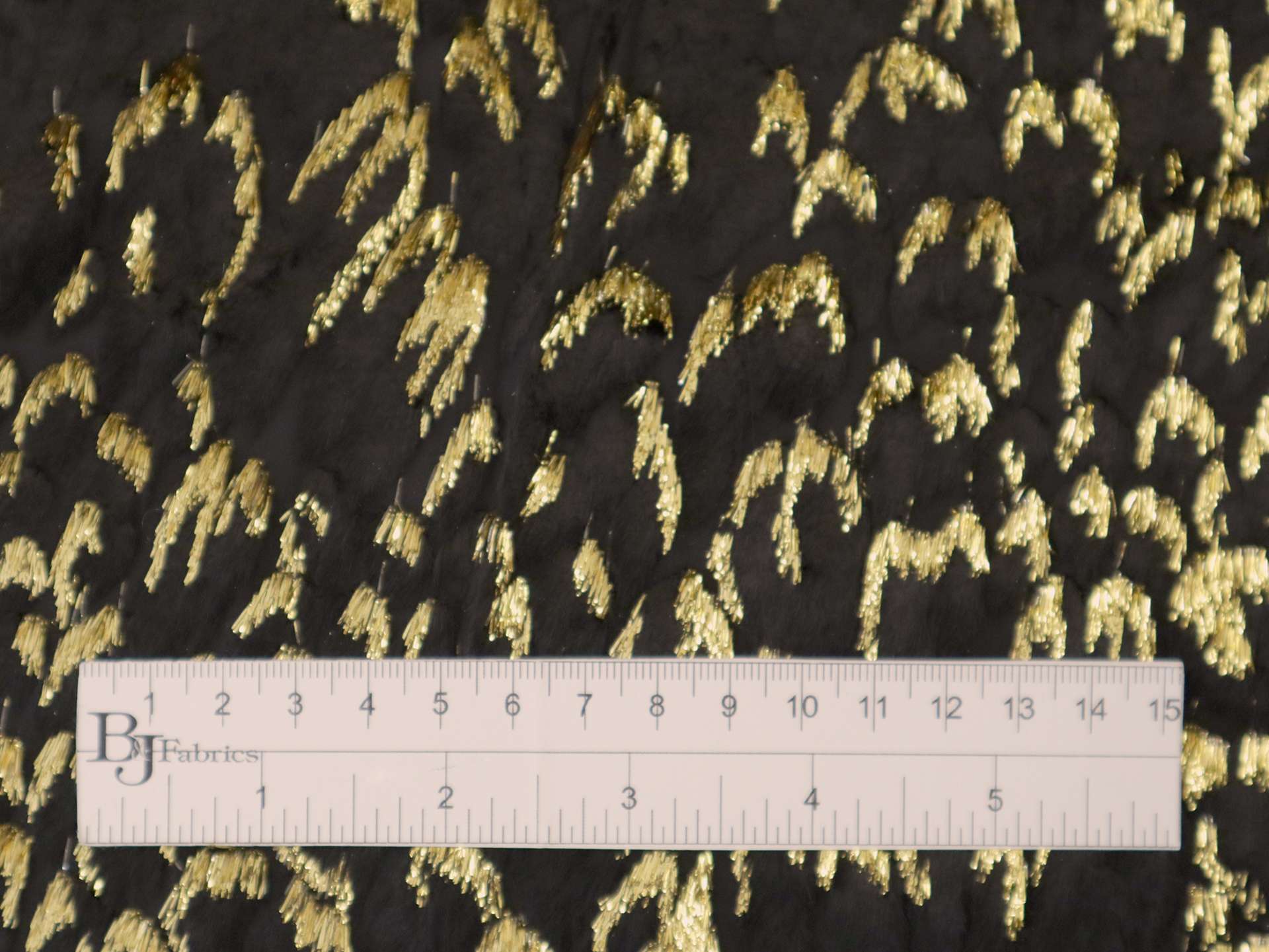 Silk & Lurex Blend Burnout Velvet in Gold/Black