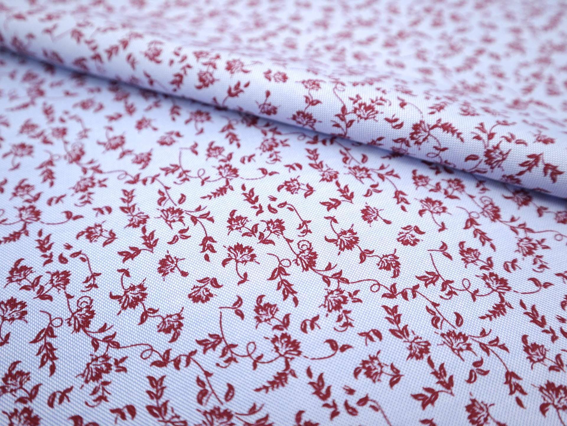 Cotton Oxford Floral Print in Wine