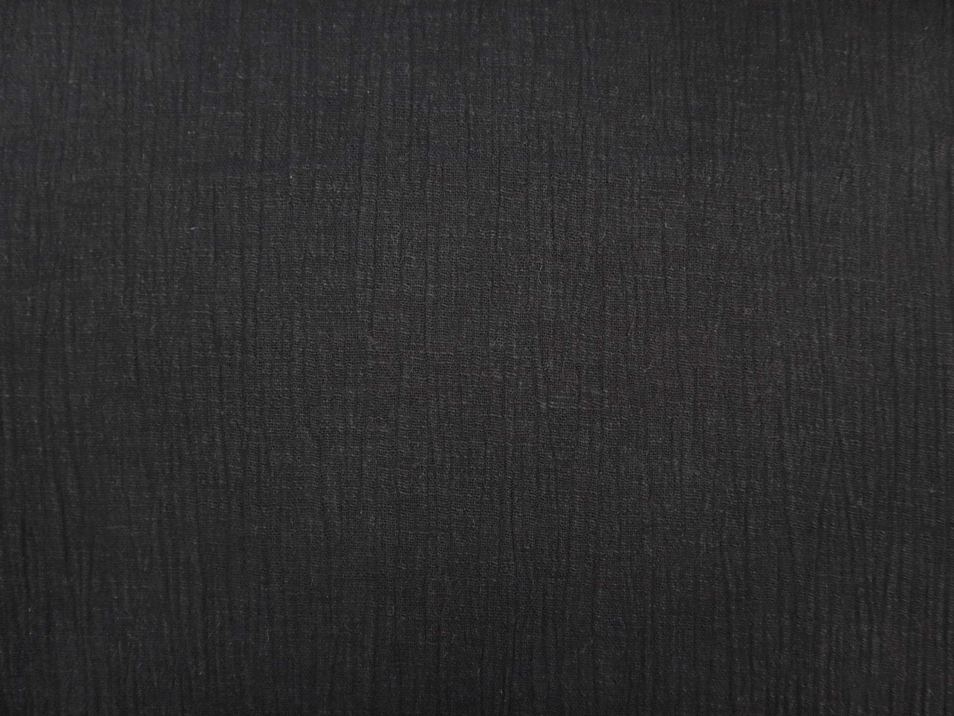 Linen & Rayon Crinkle Gauze in Black