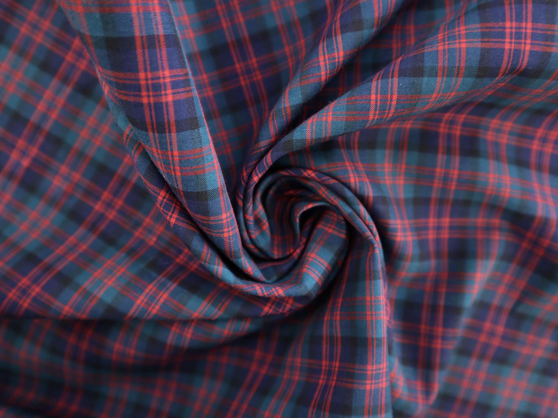 Pima Cotton Tartan Plaid in Blue Red