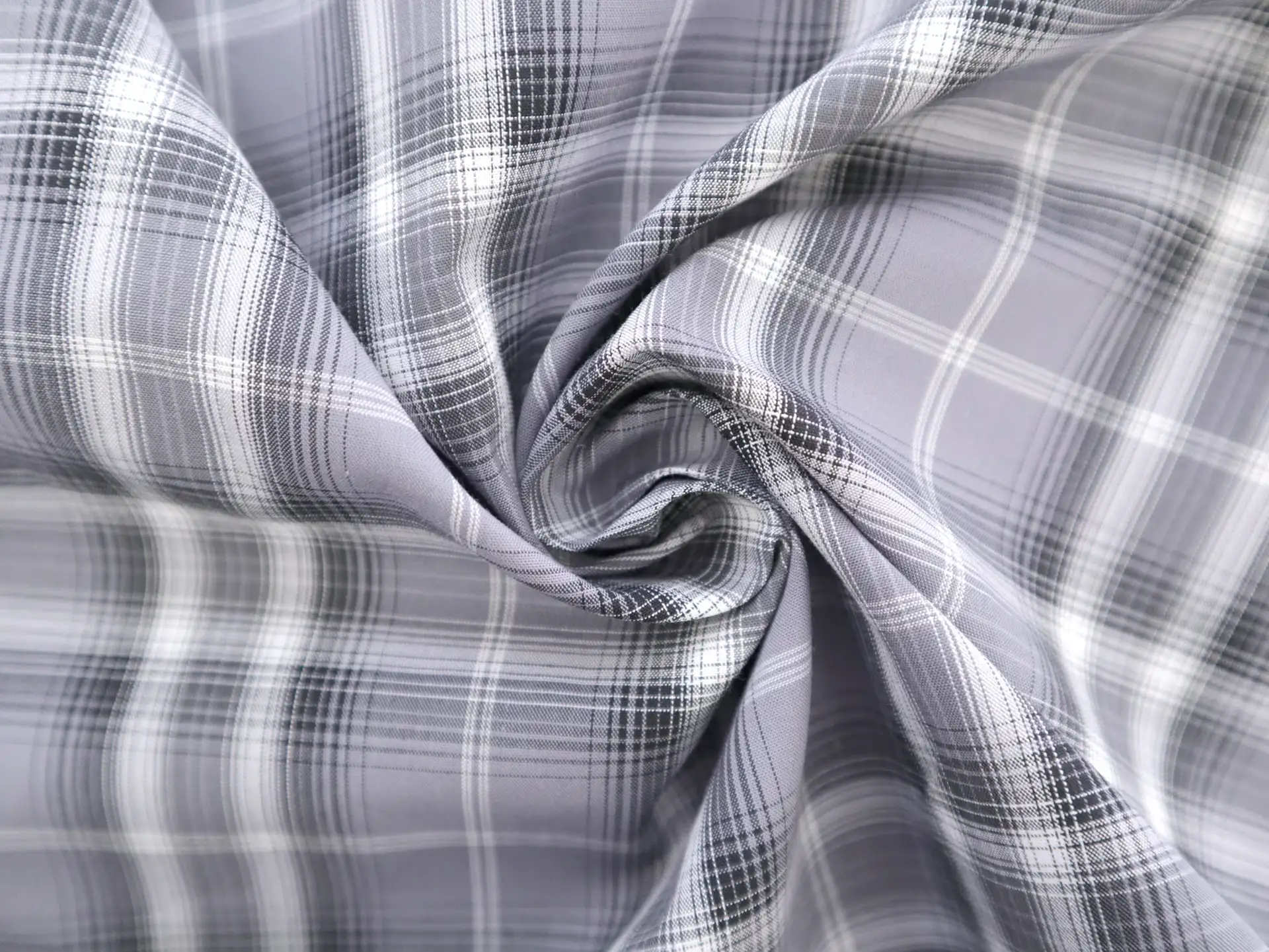 Cotton Plaid Shirting in Grey
