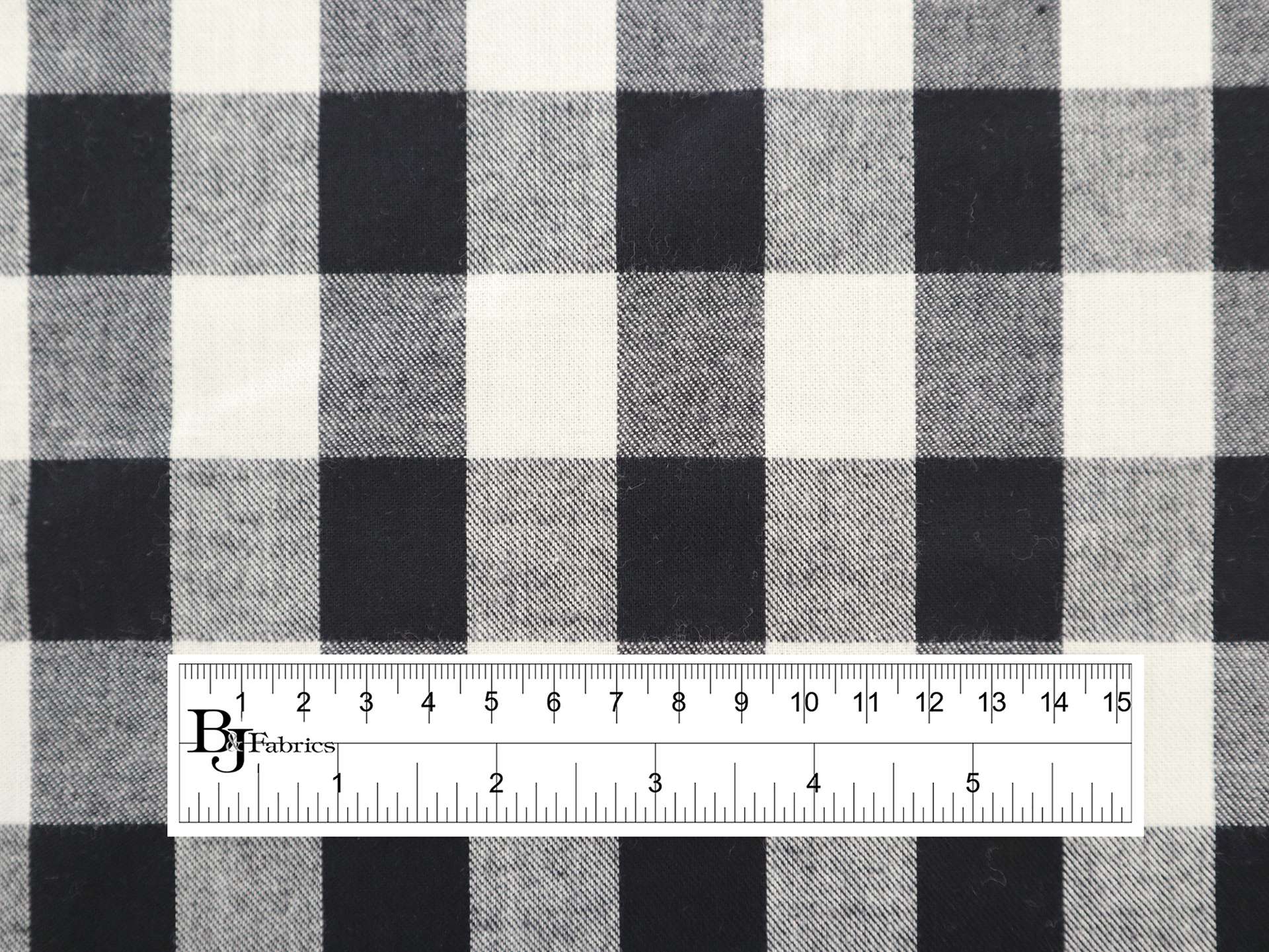 Cotton Buffalo Check Flannel in Black Off White