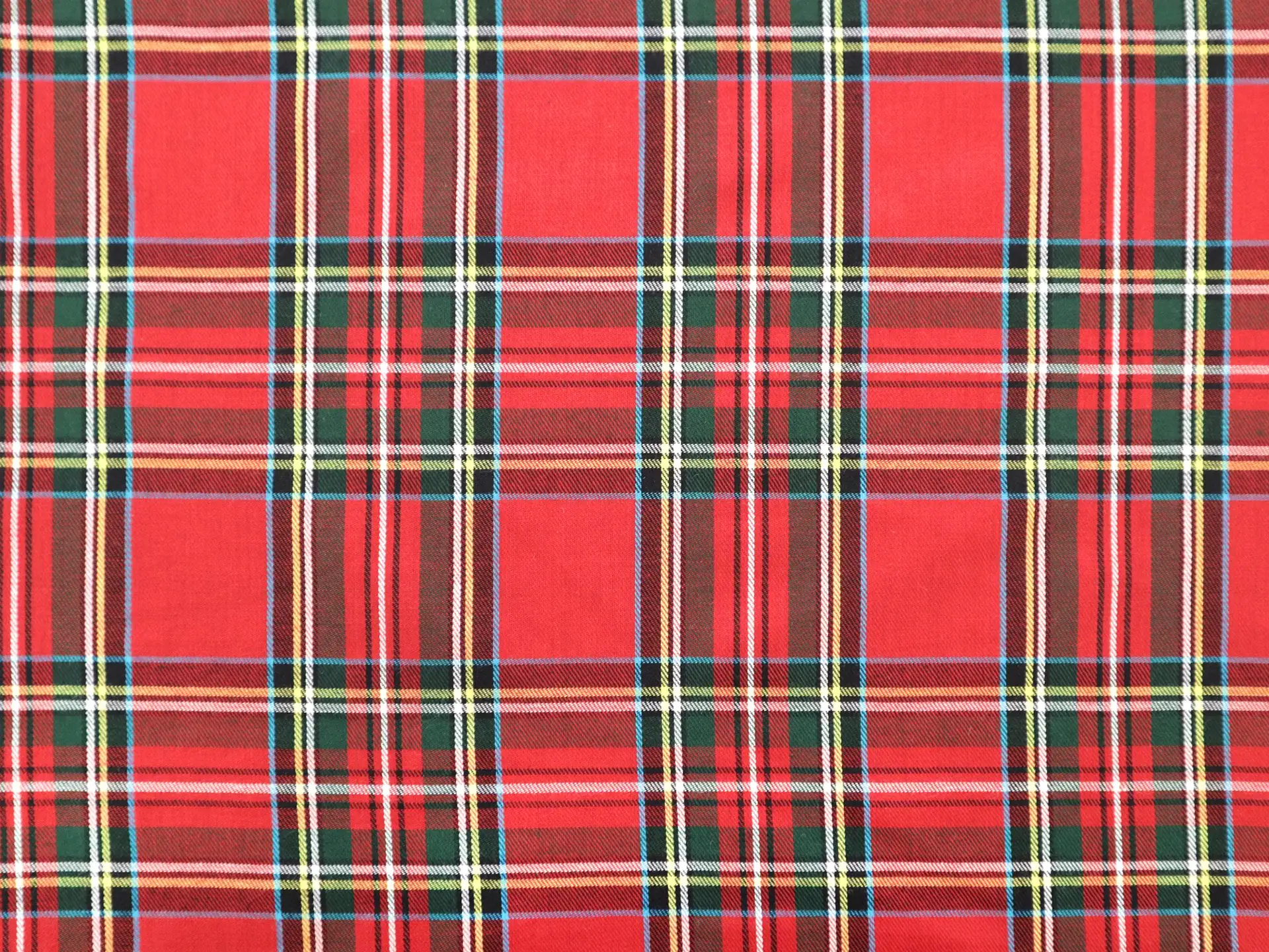 Cotton Stewart Tartan Twill Shirting in Red