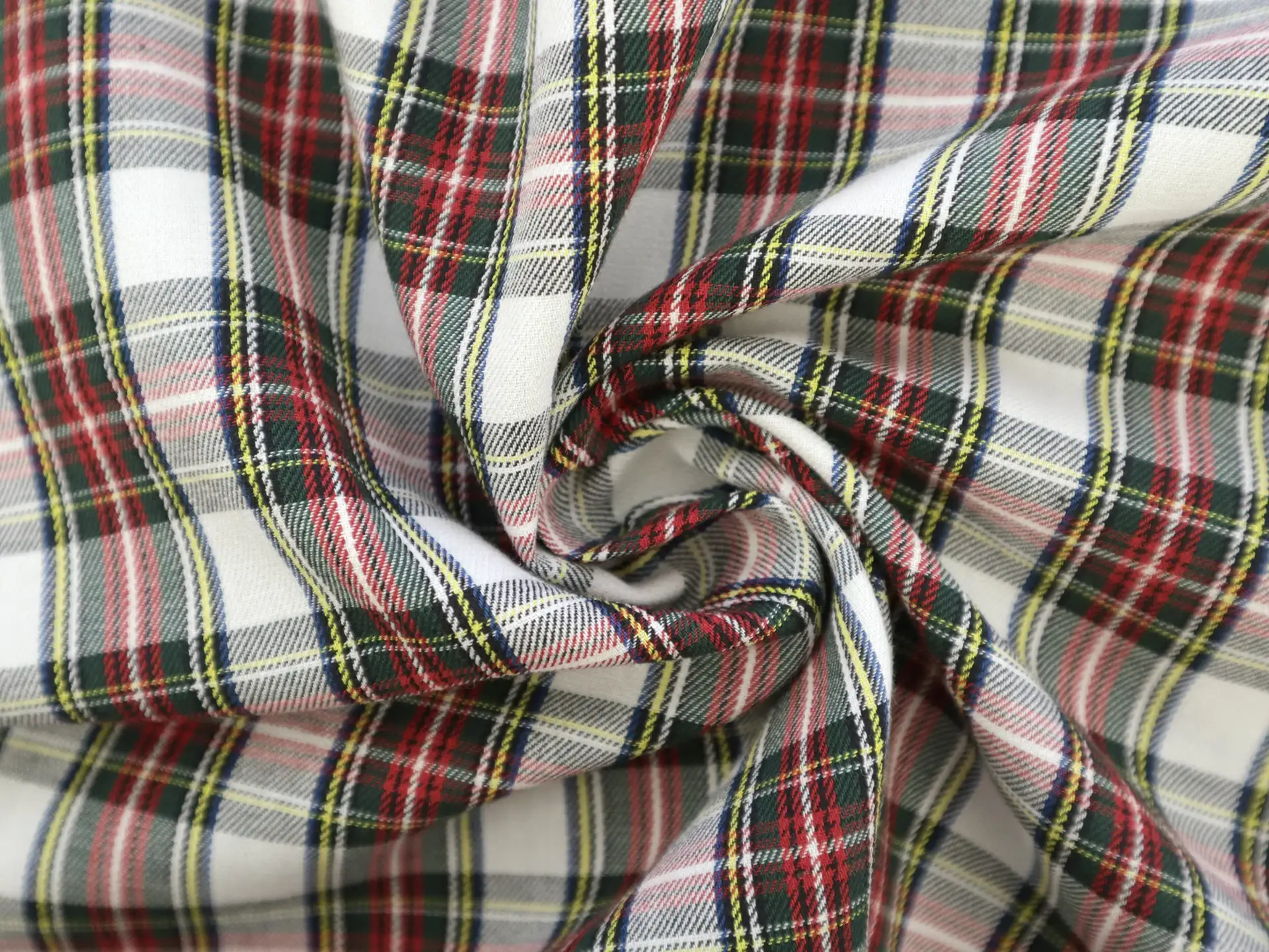 Cotton Twill Plaid in Ivory