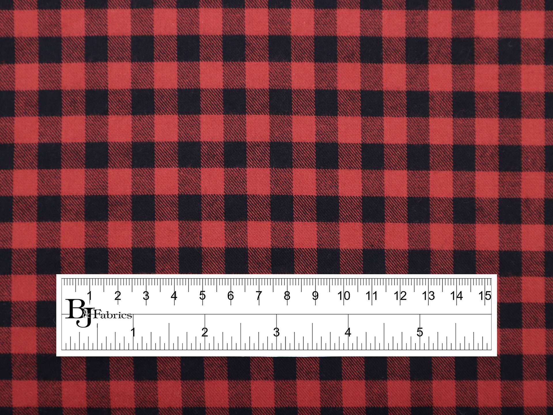 Cotton Flannel Check in Crimson Black