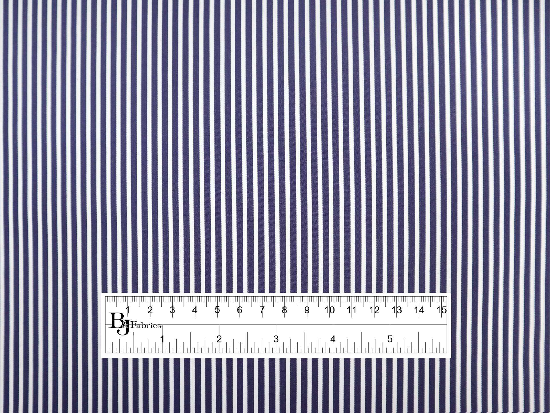 Stretch Cotton Sateen Stripe in Navy