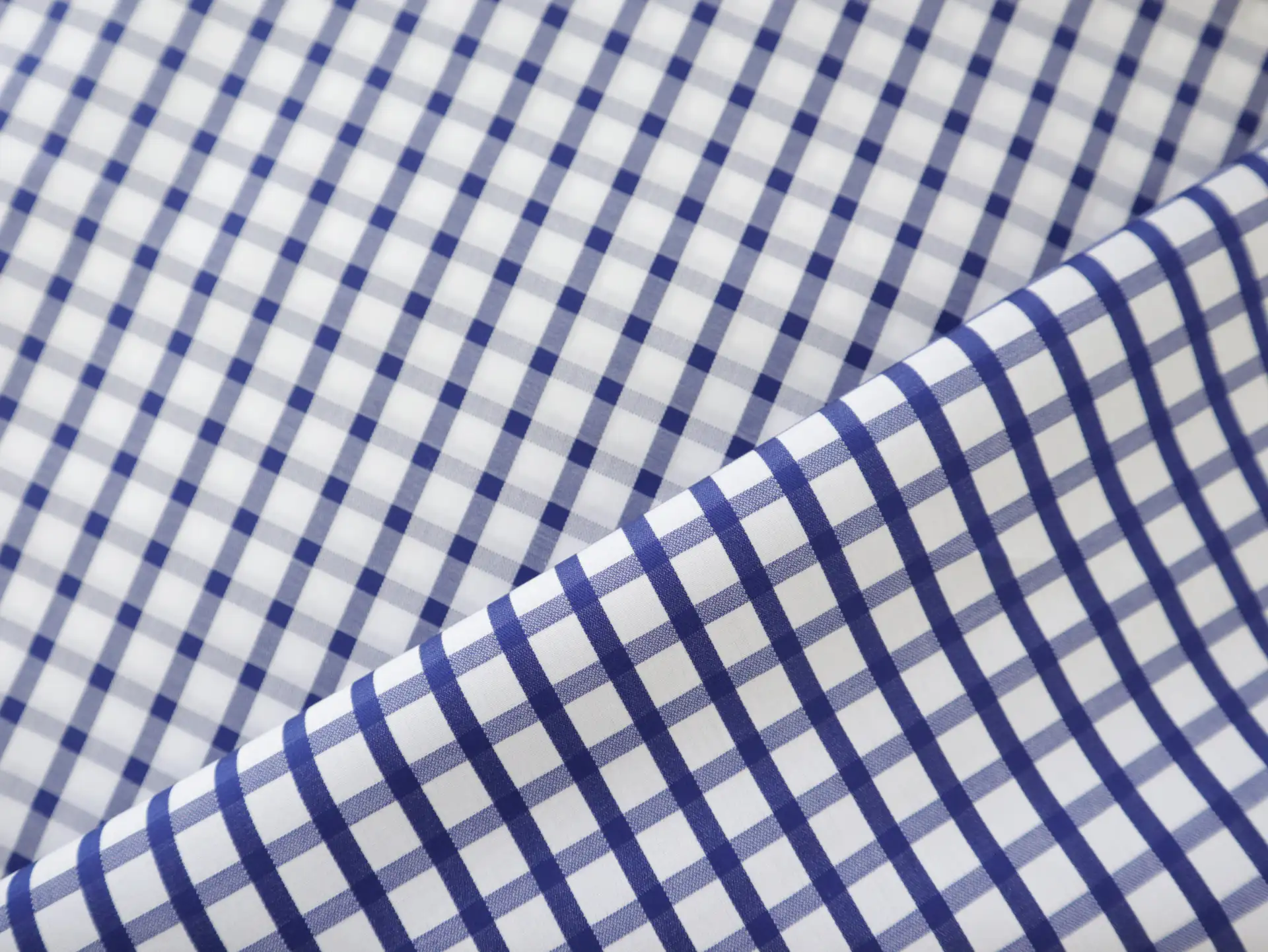 Cotton Check Shirting in Royal Blue