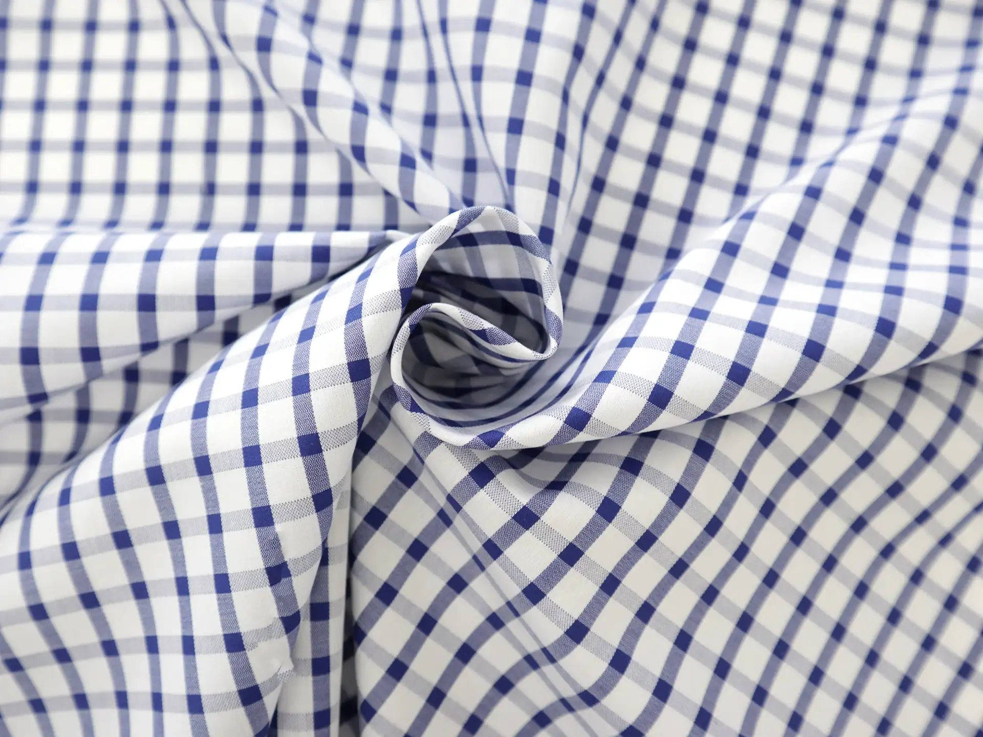 Cotton Check Shirting in Royal Blue