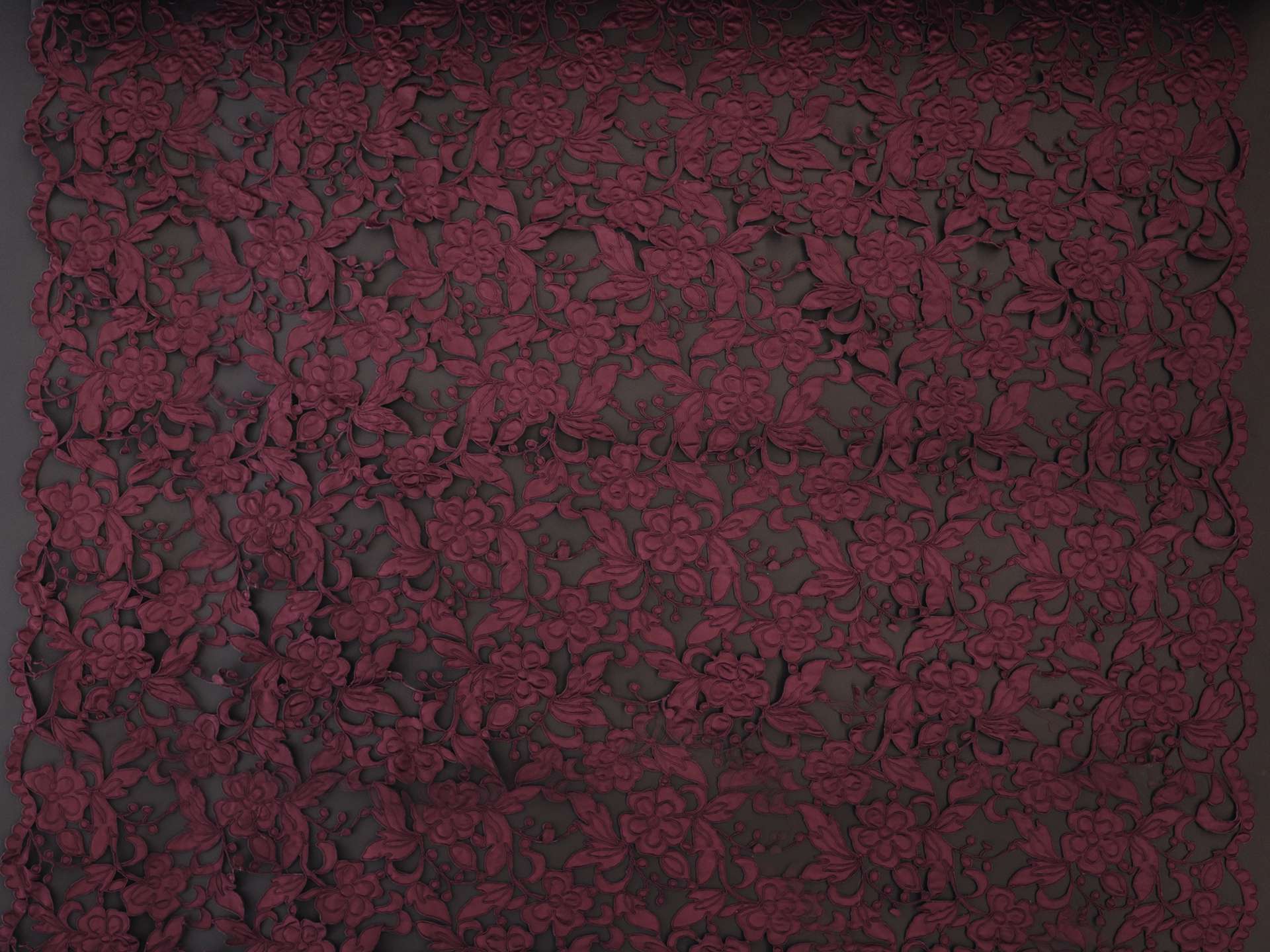 Laser Cut Corded Satin with Floral Pattern