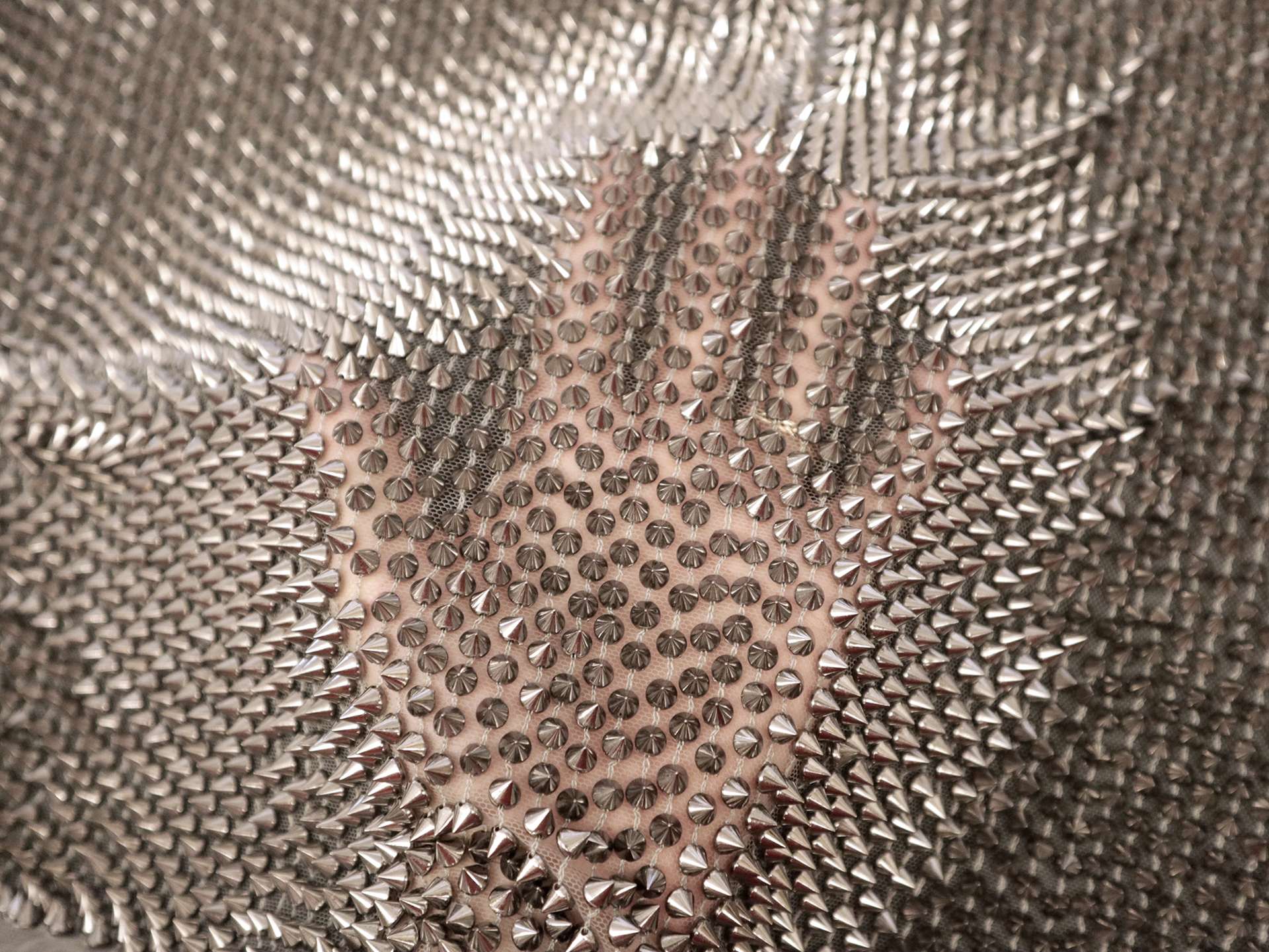 Novelty Beaded Tulle with Spikes