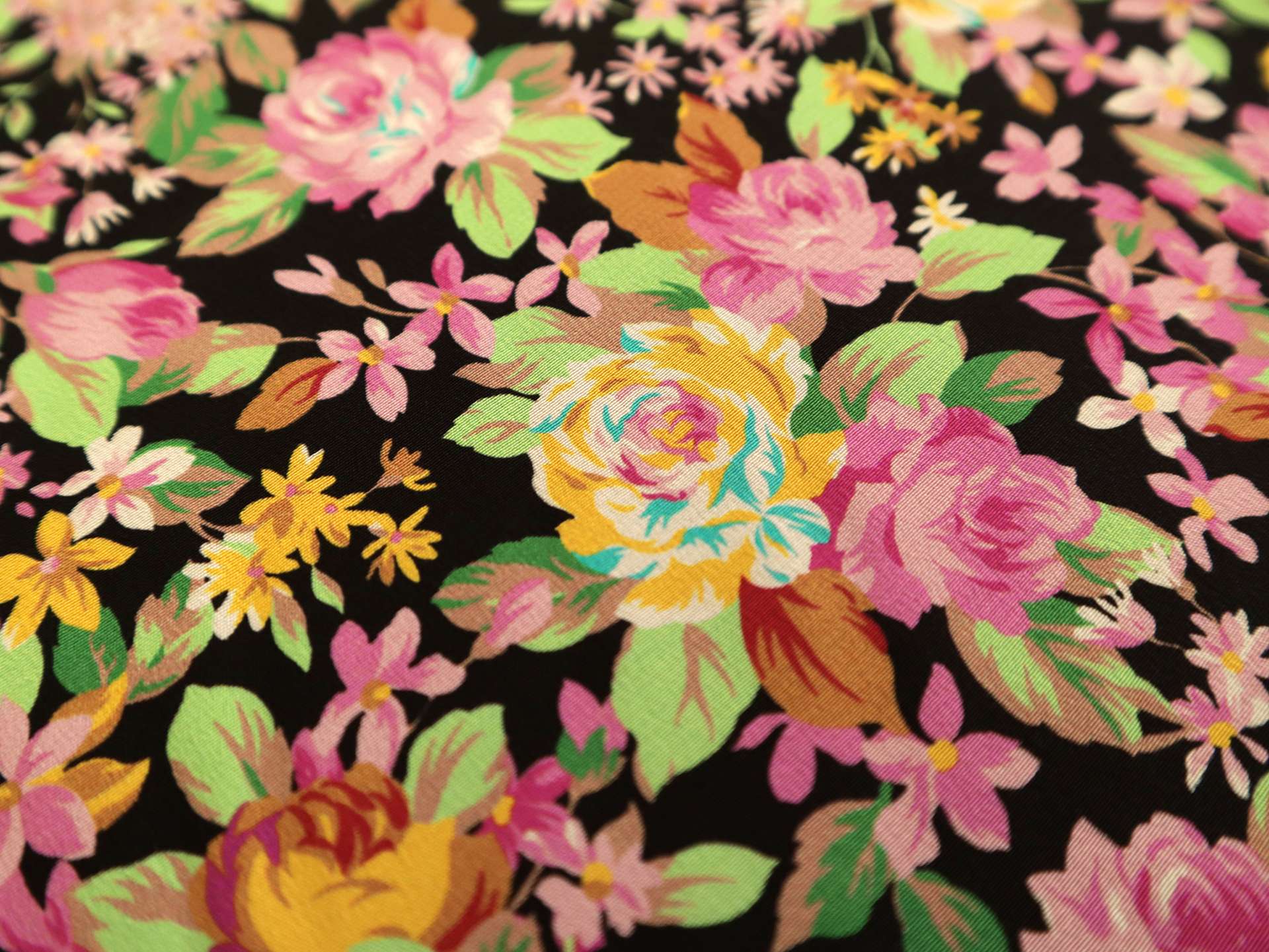 Silk Crepe de Chine in Multicolor Florals