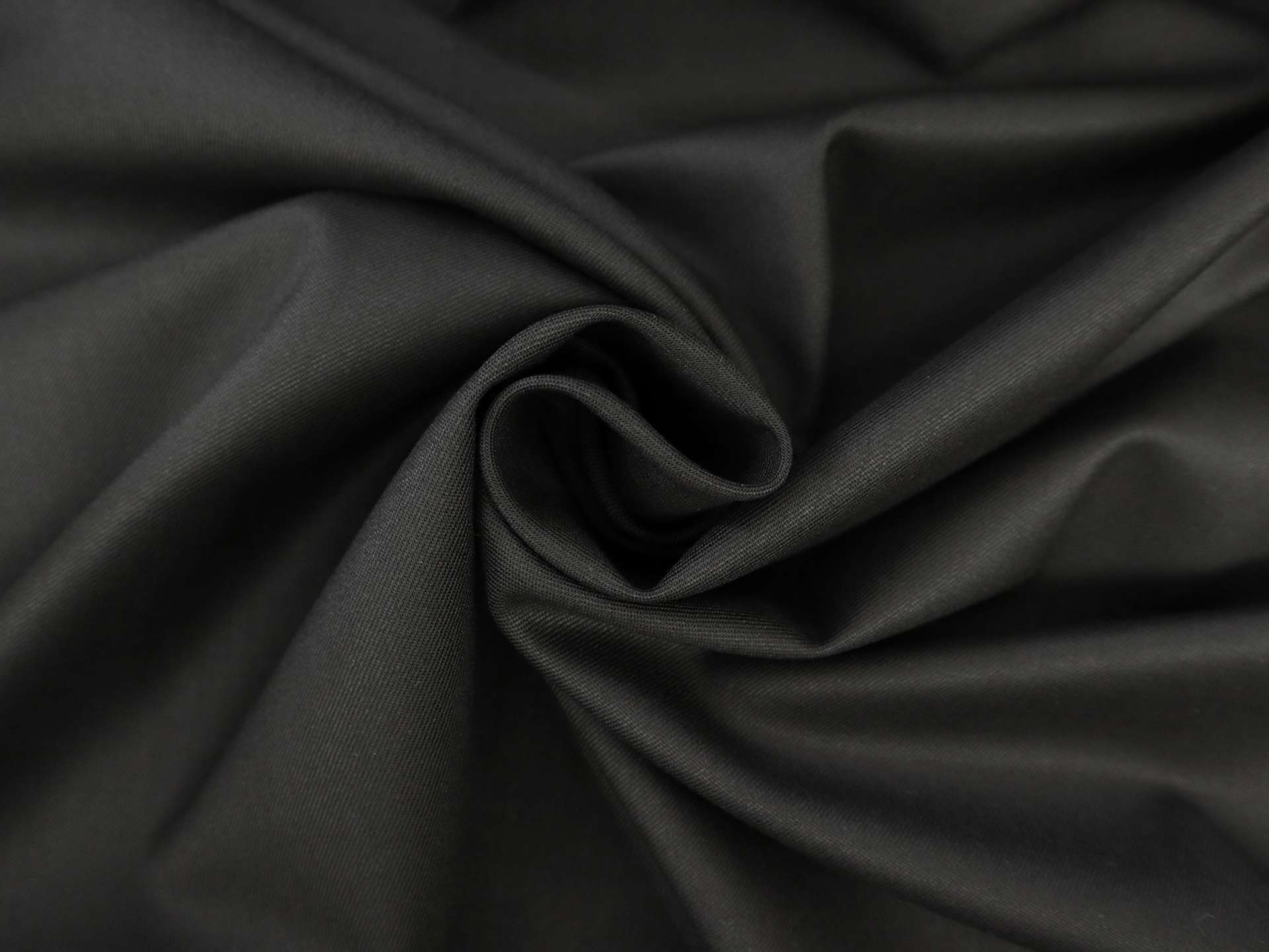 Italian Wool Lycra Gabardine in Nero Black