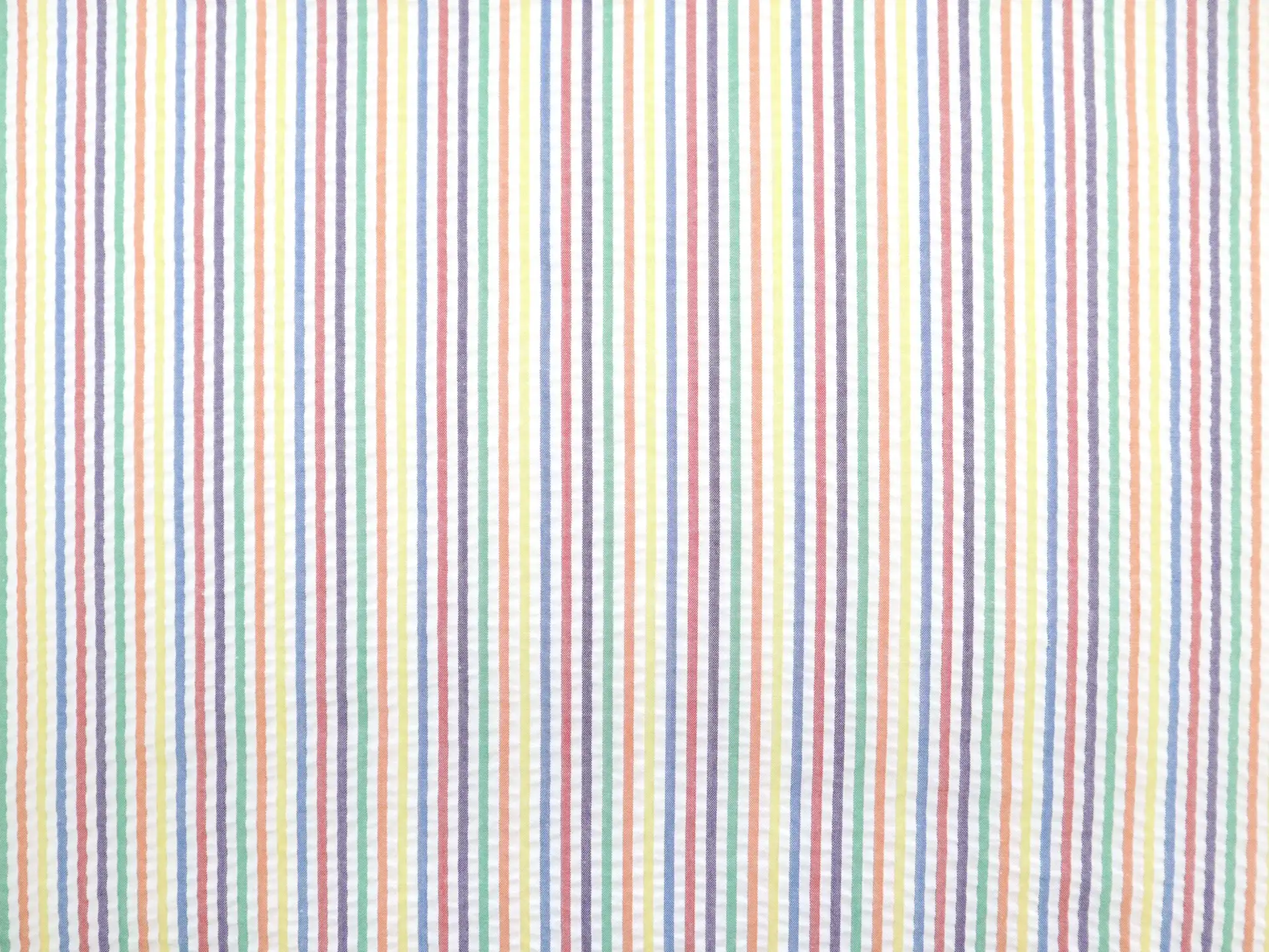 Poly Cotton Seersucker Stripe in Multi