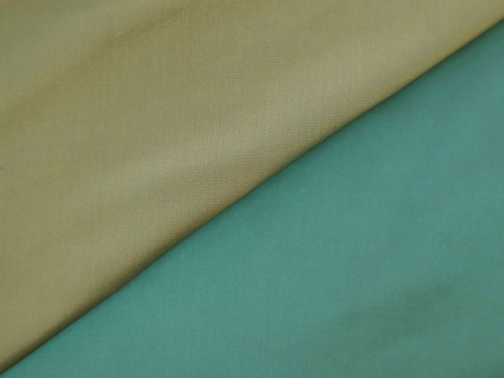 Iridescent Pure Silk Twill in Sage and Aqua Blue