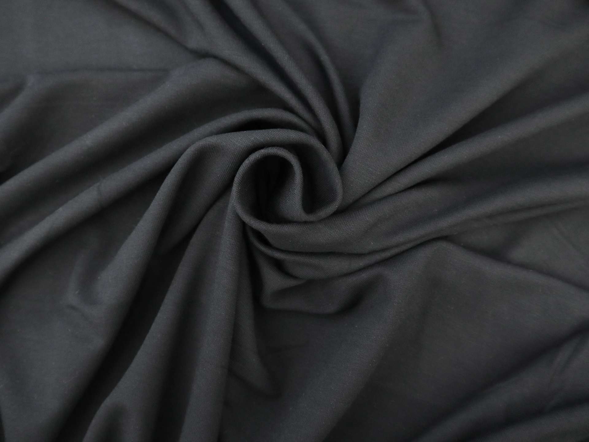 Bamboo Rayon & Merino Blend Sweatshirt Fleece in Black