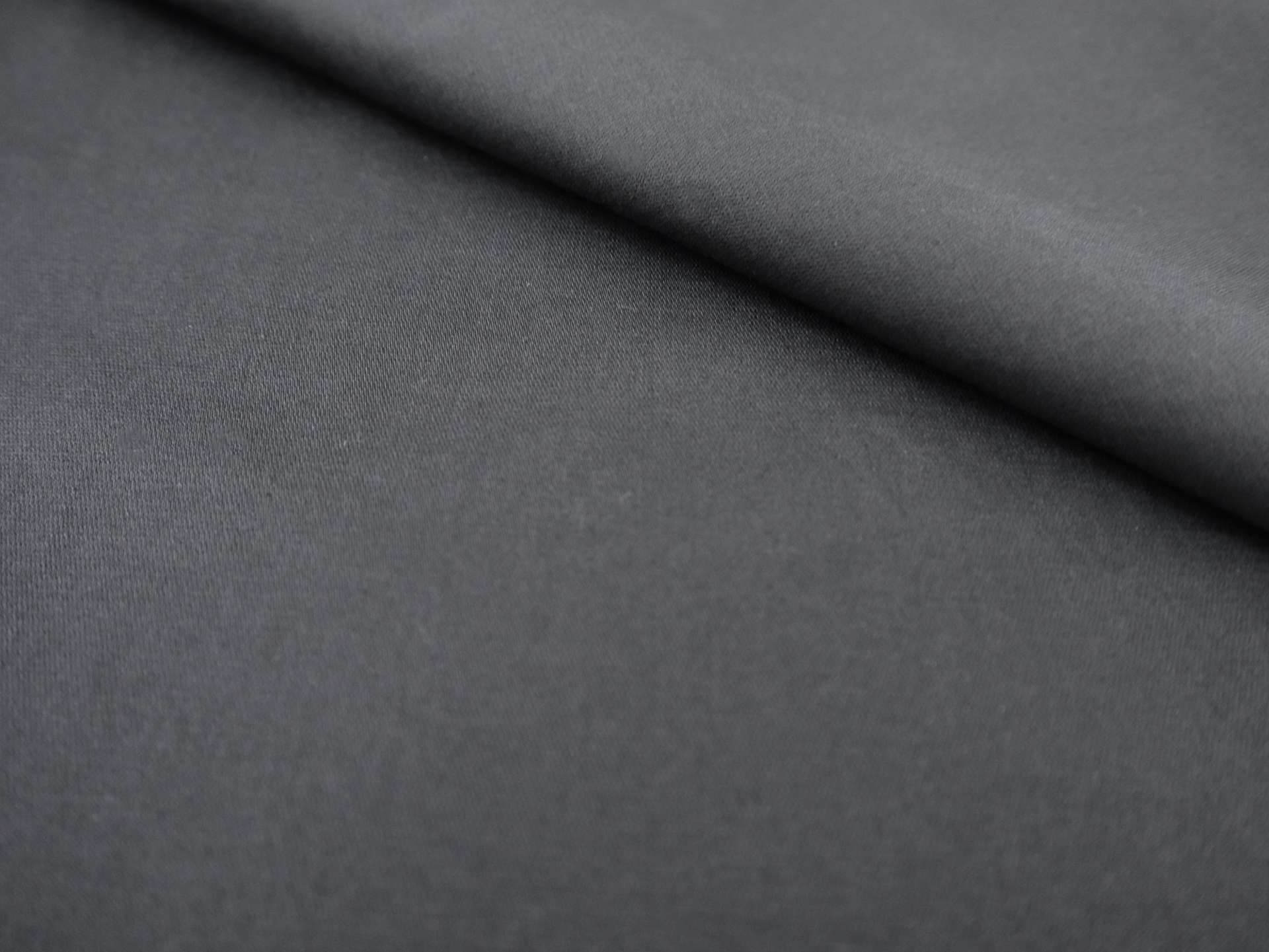 Stretch Cotton Satin Barathea in Off Black
