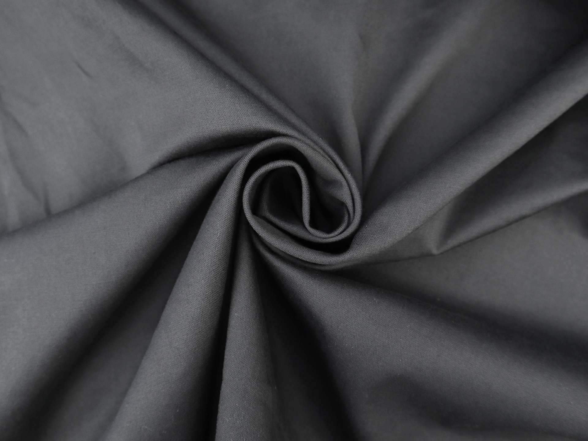 Stretch Cotton Satin Barathea in Off Black