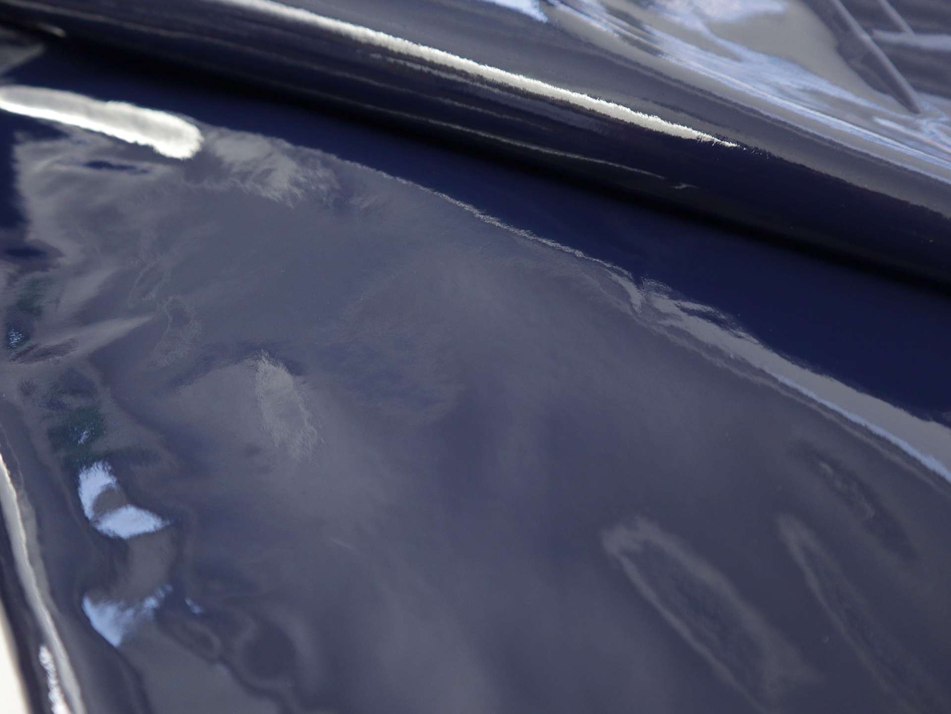Fleece Knit Backed Wet Look Vinyl in Marine
