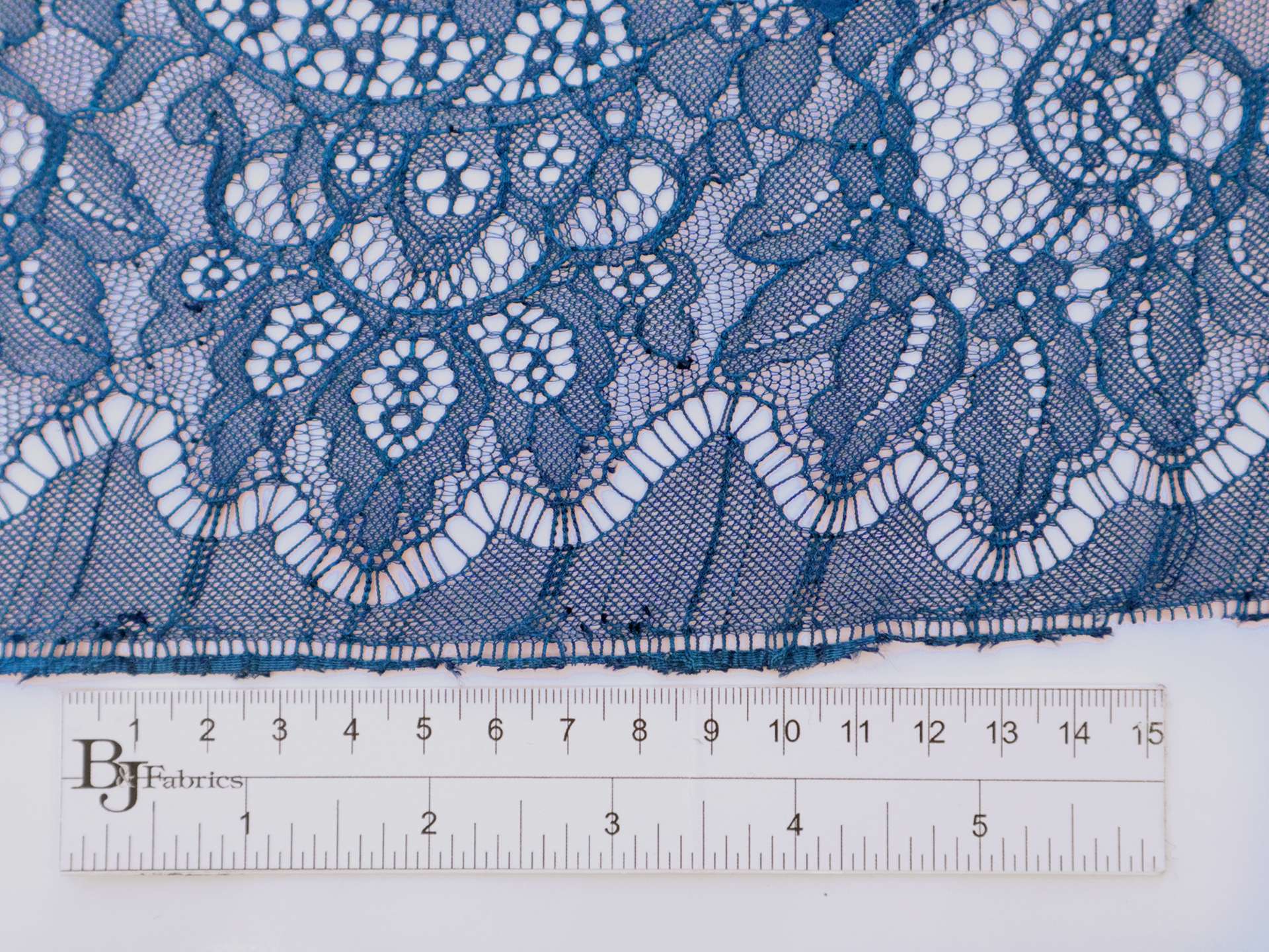 Chantilly Lace with Floral Filigrees in Cornflower